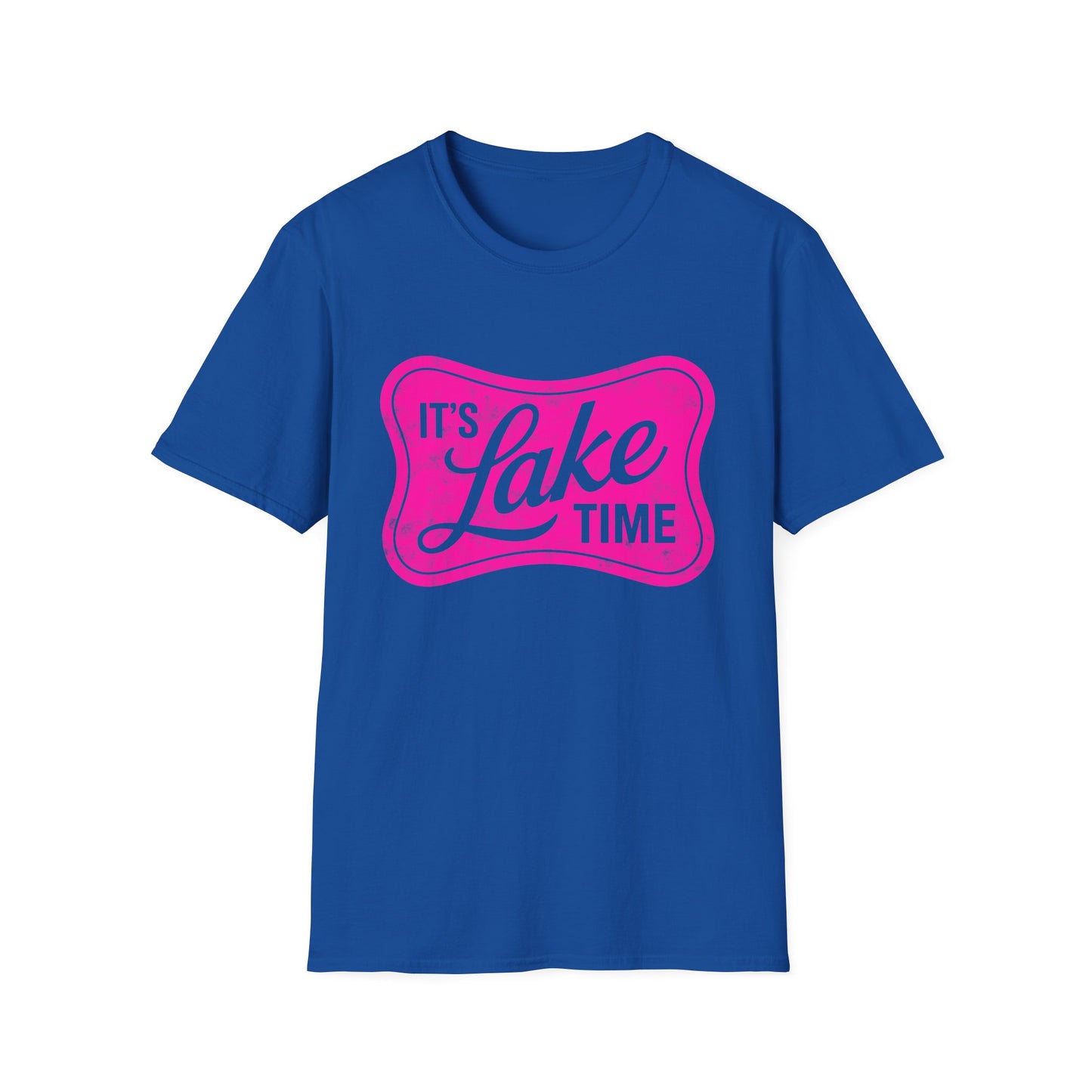 Lake Time T‑Shirt — "It's Lake Time" Retro Pink Graphic Tee