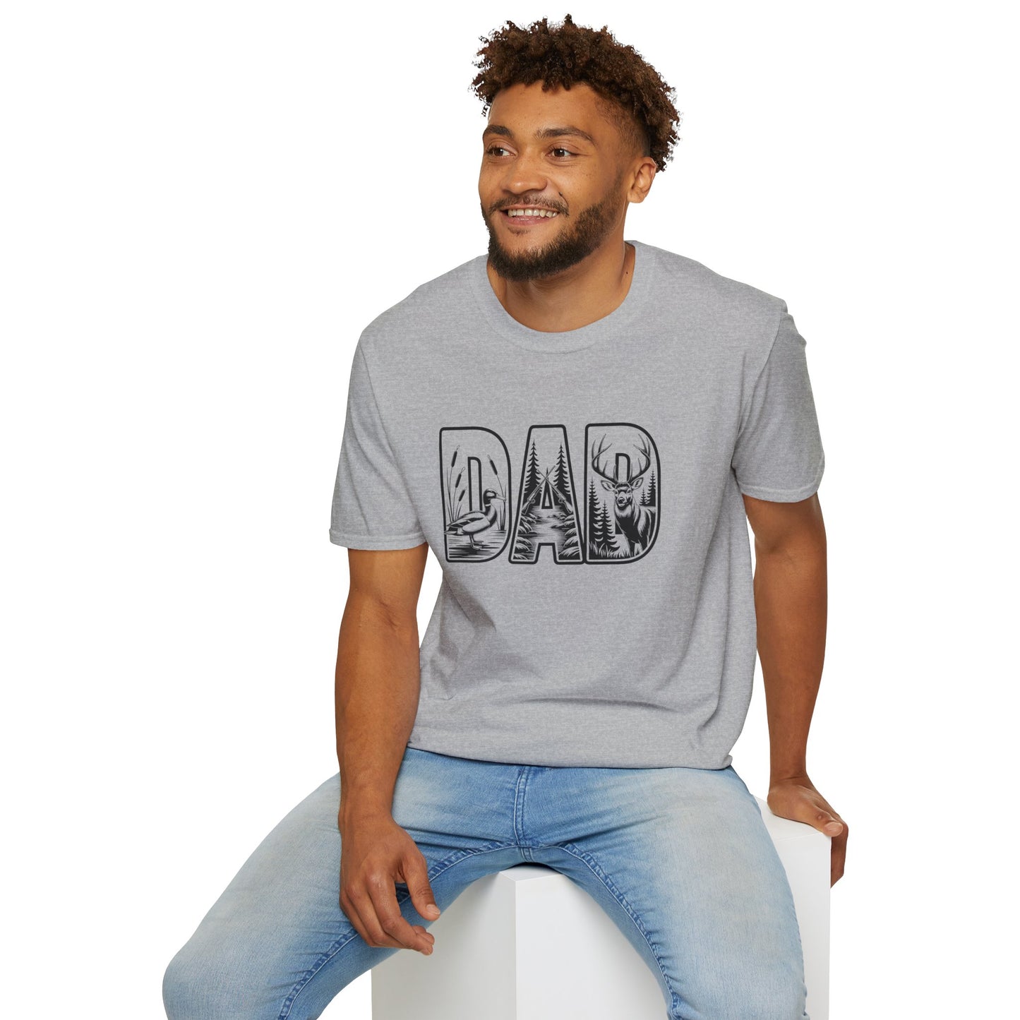 Dad Nature Graphic T-Shirt — Outdoor Hunting & Fishing Woodland Design