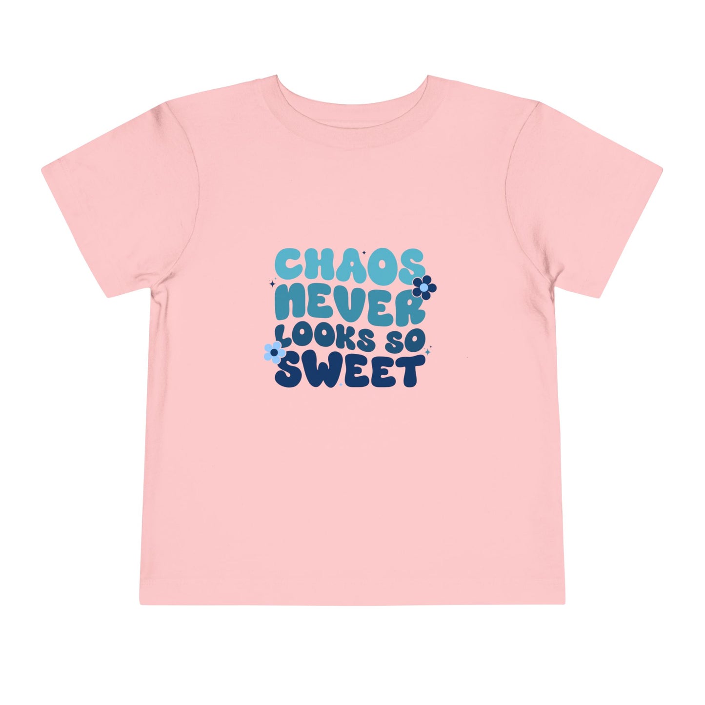 Toddler Tee — "Chaos Never Looks So Sweet" Retro Flower Graphic