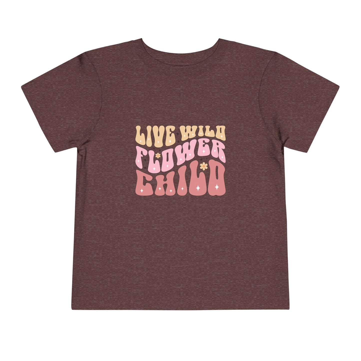Toddler Tee — "Live Wild Flower Child" Retro Hippie Graphic