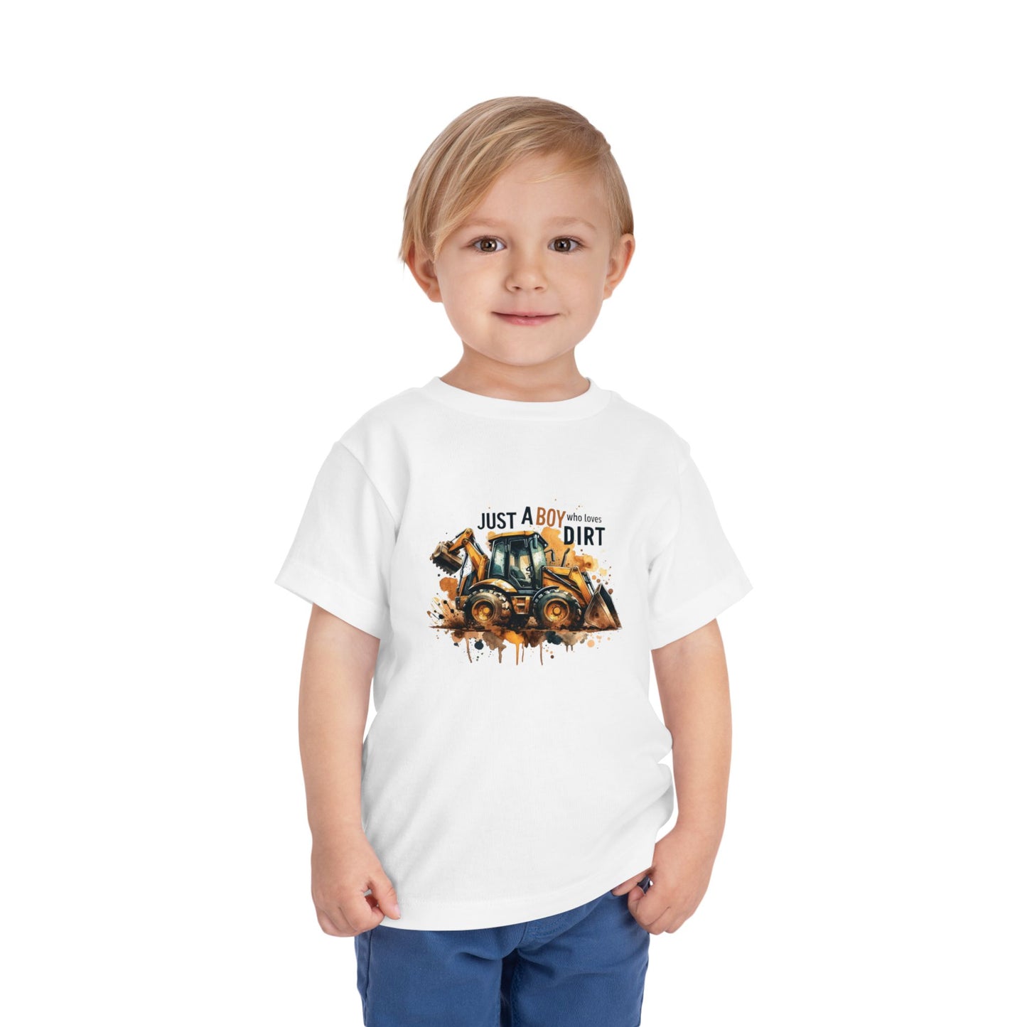 Toddler Tee - "Just a Boy Who Loves Dirt" Excavator Shirt