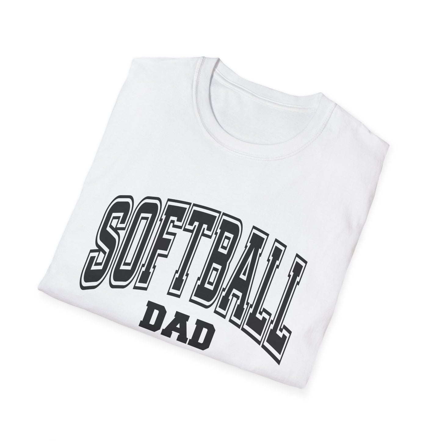 Softball Dad T-Shirt — Classic Varsity Baseball Style Tee for Proud Parents