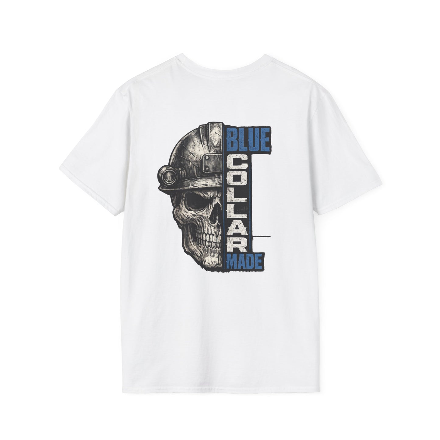 Blue Collar Made T-Shirt — Skull Hardhat Workwear Tee