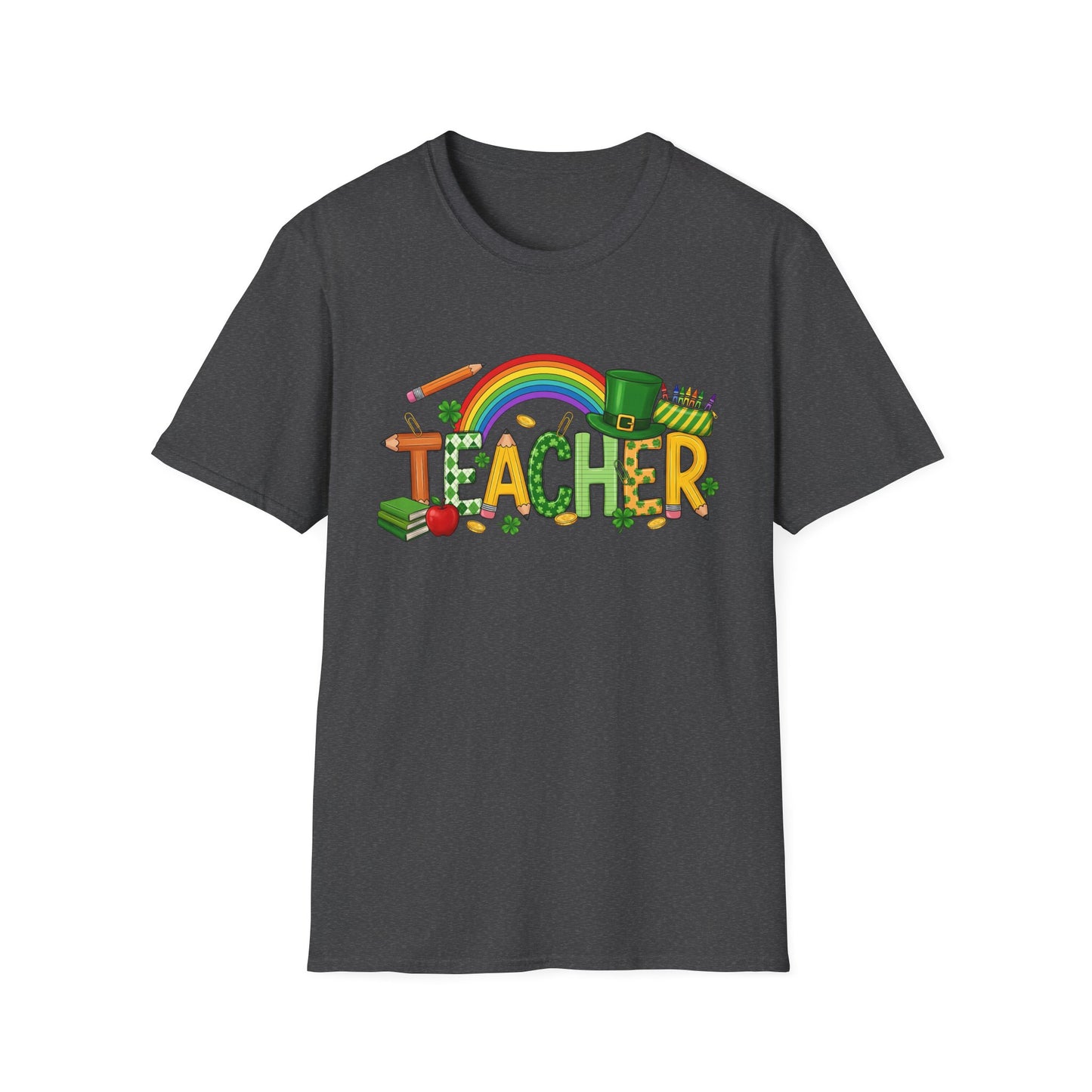 Teacher Rainbow St. Patrick's Day T-Shirt — 'Teacher' School Pride Tee