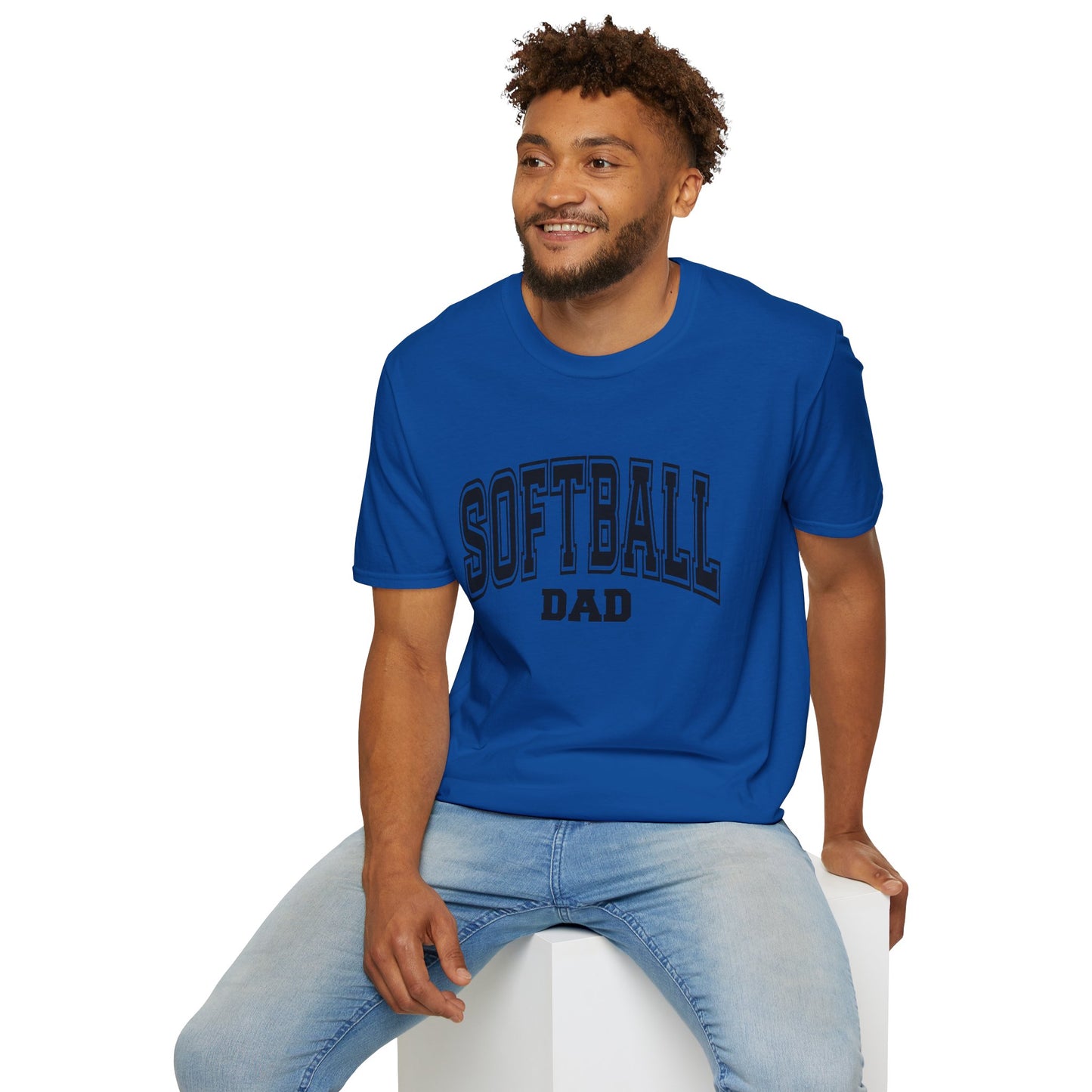 Softball Dad T-Shirt — Classic Varsity Baseball Style Tee for Proud Parents
