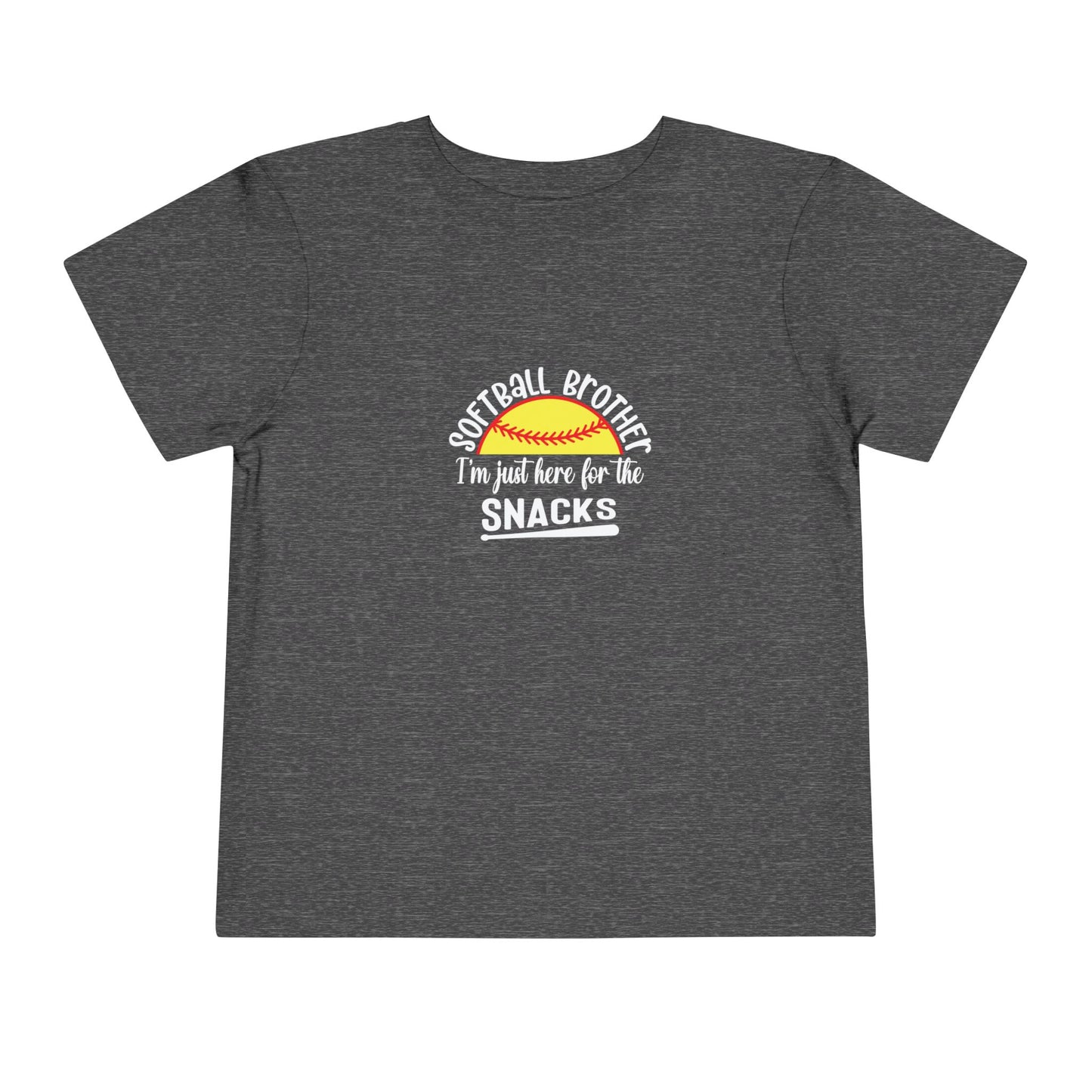 Toddler Tee – “Softball Brother I’m Just Here for the Snacks” Retro Sunset Kids Shirt