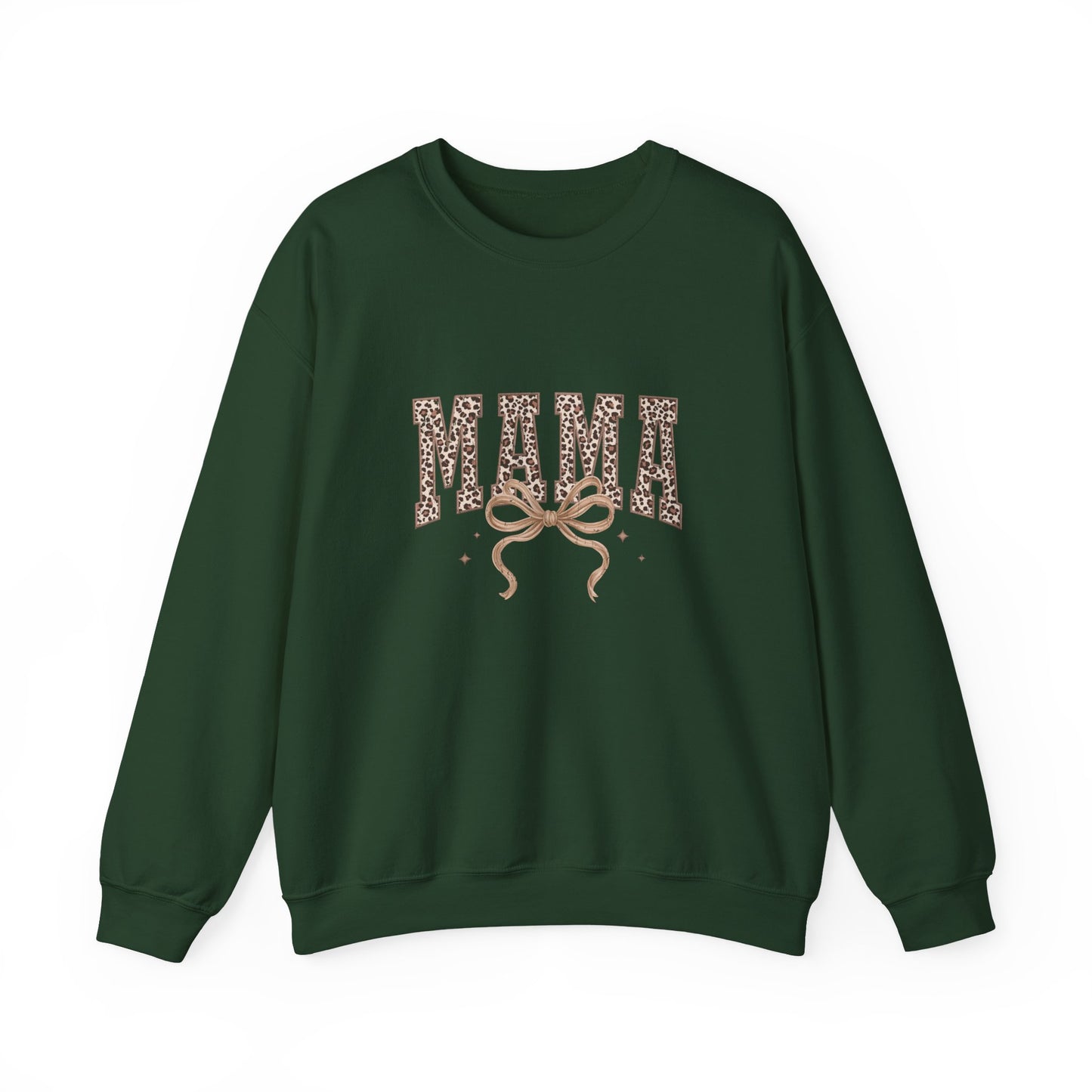 Mama Leopard Ribbon Crewneck Sweatshirt