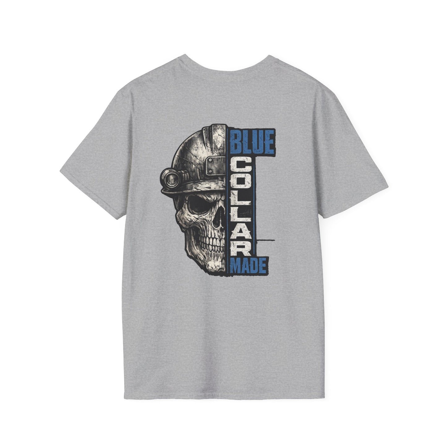 Blue Collar Made T-Shirt — Skull Hardhat Workwear Tee