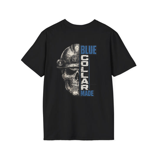 Blue Collar Made T-Shirt — Skull Hardhat Workwear Tee