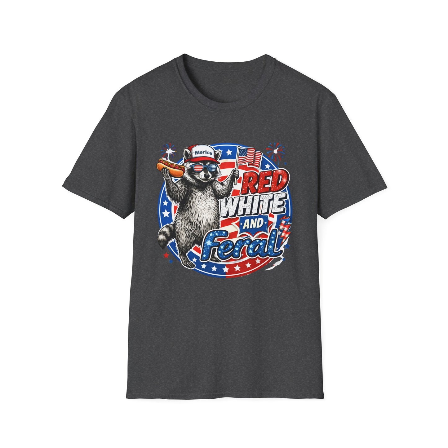 Patriotic Raccoon 'Red, White and Proud' T-Shirt