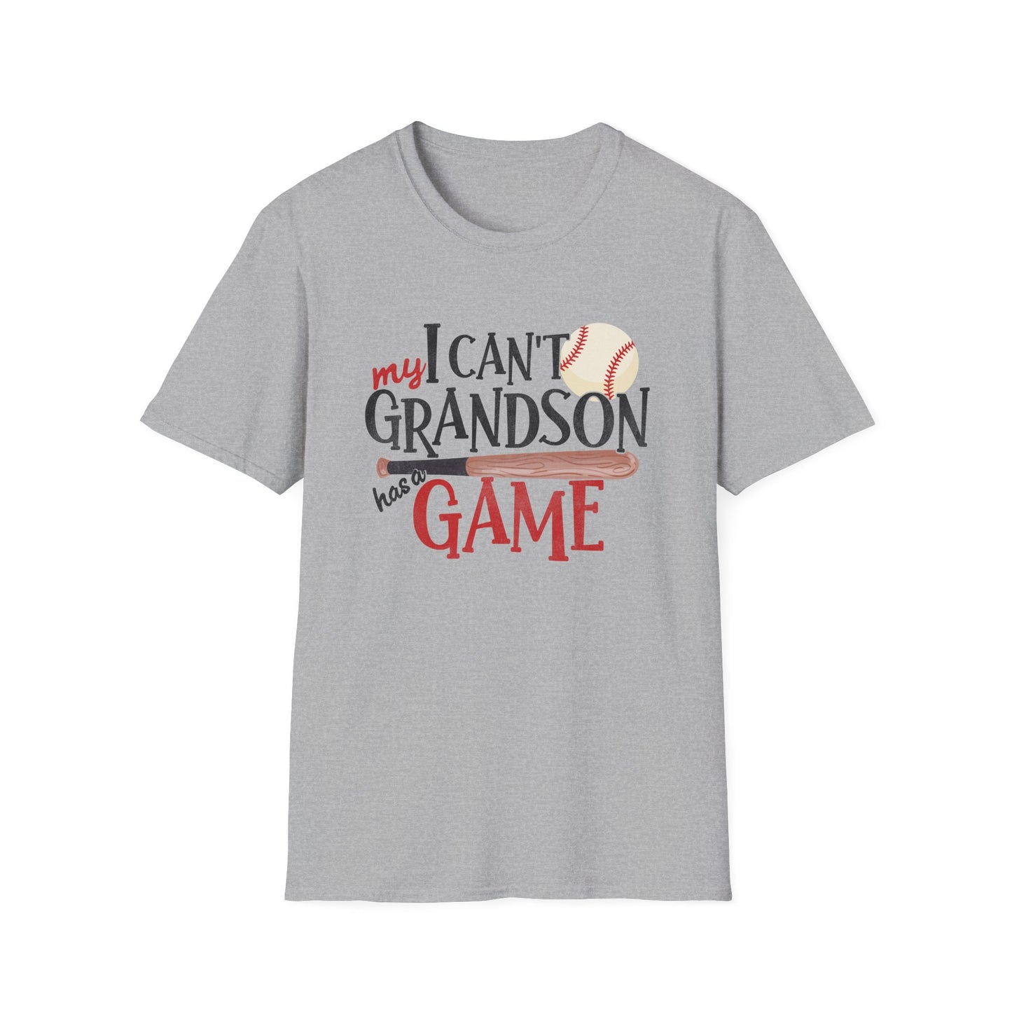 Baseball Grandma T-Shirt — “I Can’t, My Grandson Has Game” Graphic Tee