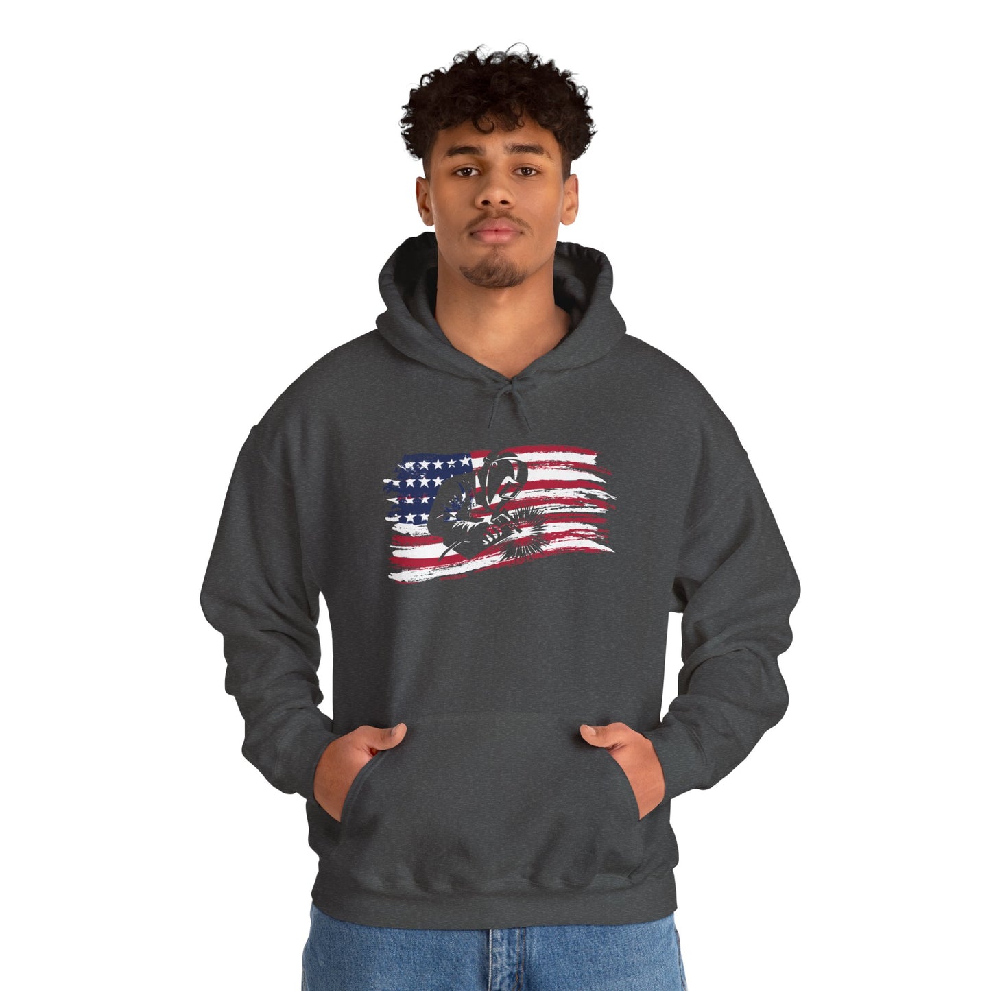 American Flag Paw Print Hoodie — Patriotic Dog Lover Sweatshirt