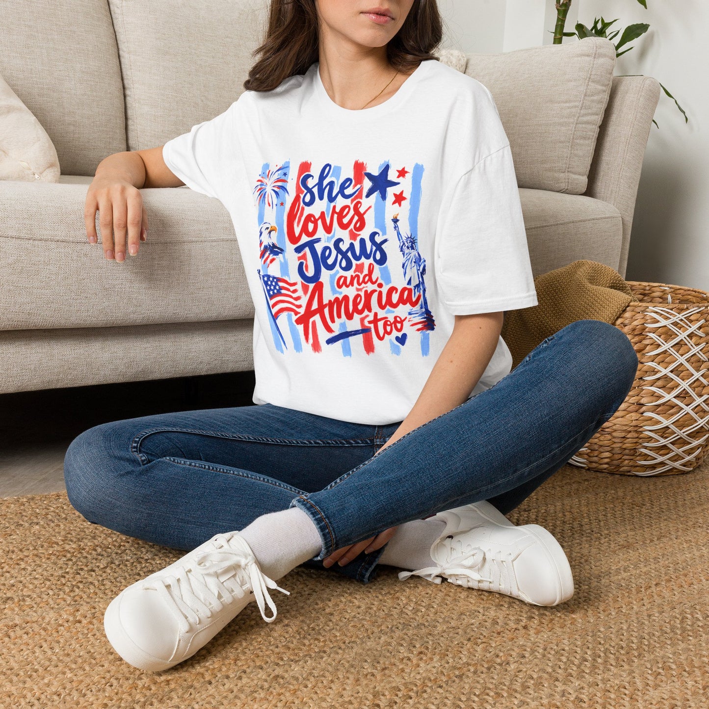 She Loves Jesus and America Too T-Shirt
