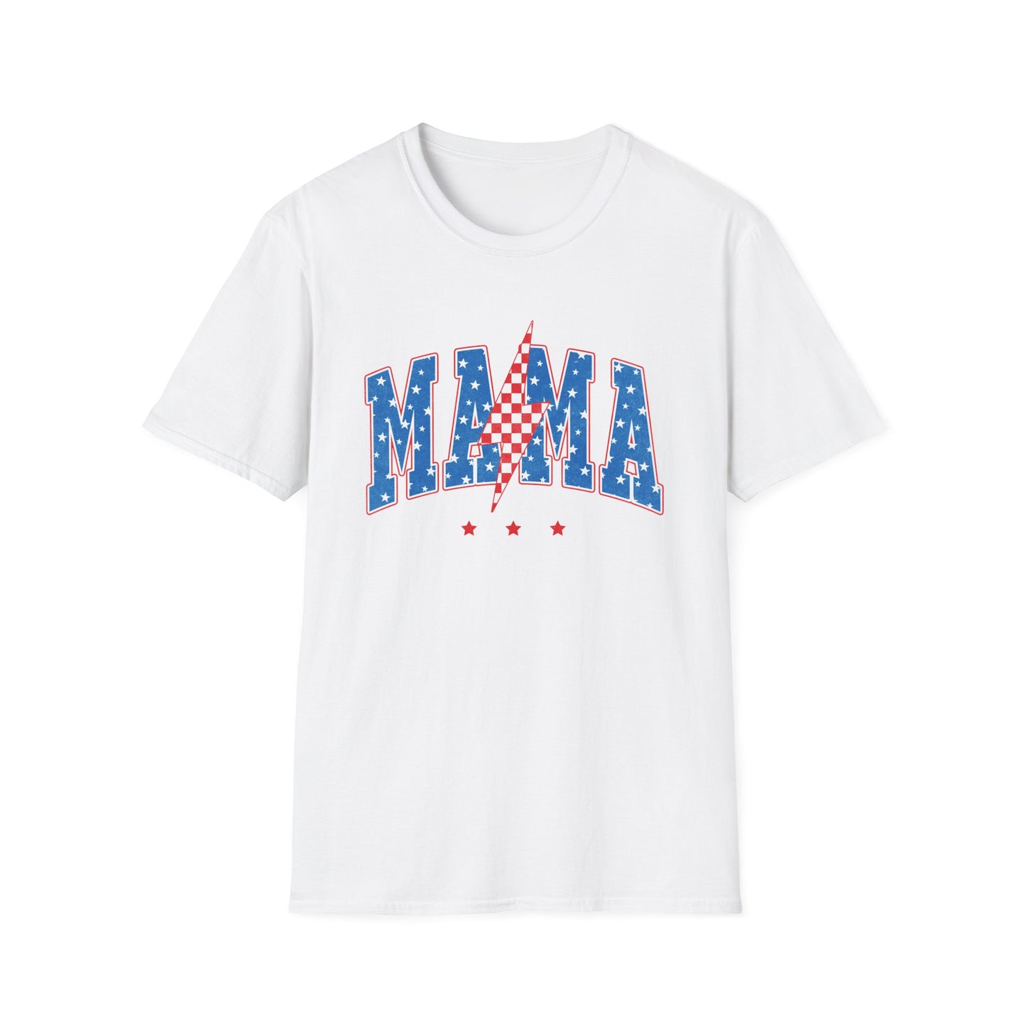 Mama Graphic Tee — Americana Lightning Bolt Stars & Stripes