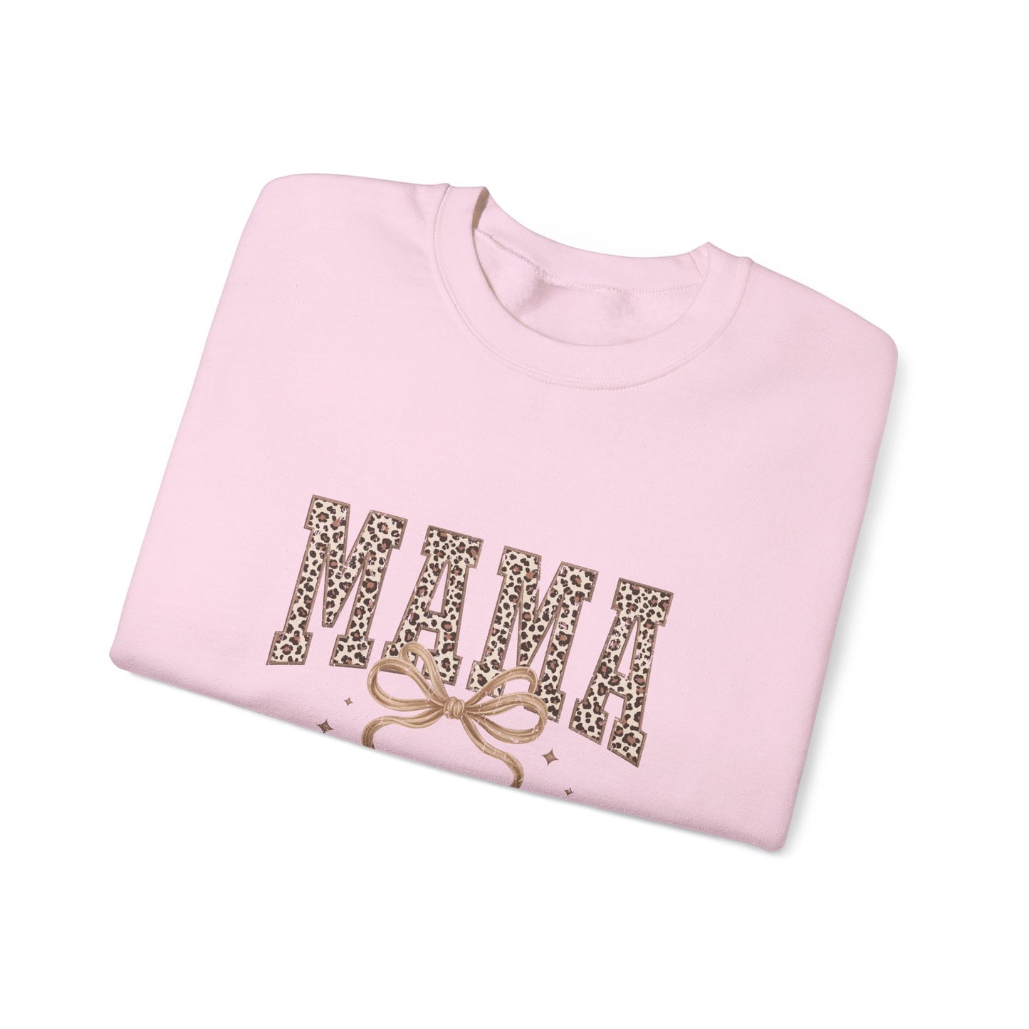 Mama Leopard Ribbon Crewneck Sweatshirt