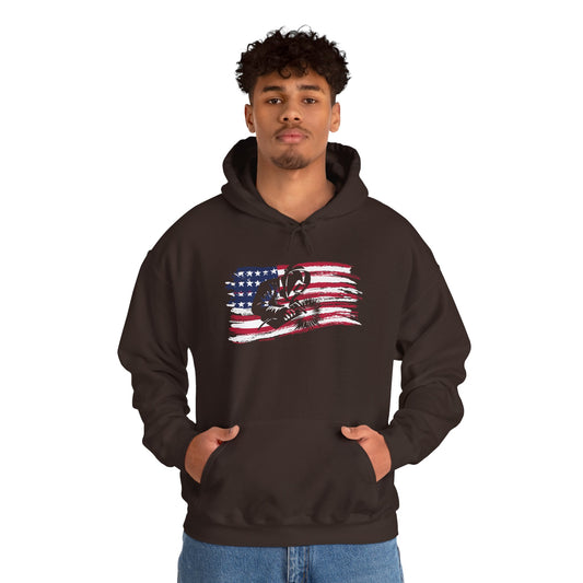 American Flag Paw Print Hoodie — Patriotic Dog Lover Sweatshirt