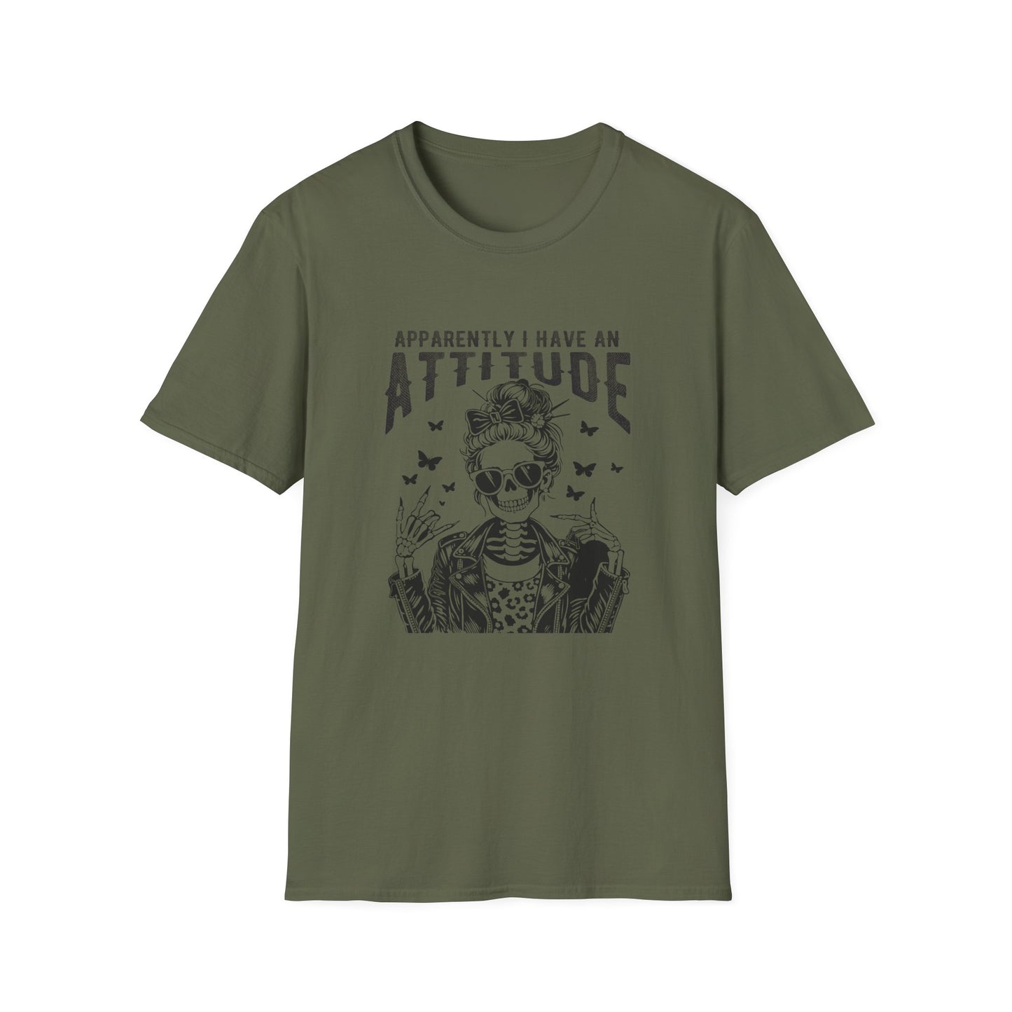Attitude Skull Tee — "Apparently I Have an Attitude" Graphic T-Shirt