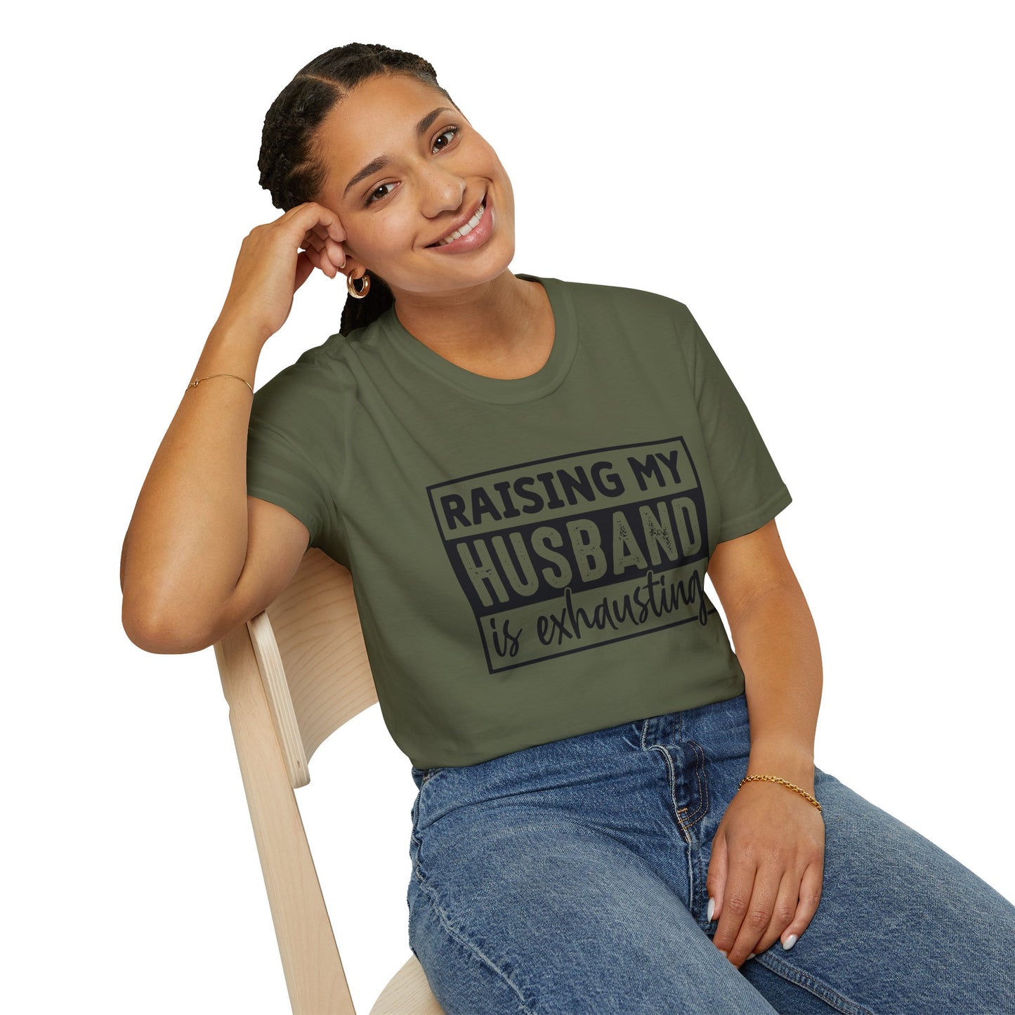 Raising My Husband Is Exhausting T-Shirt — Funny Mom Parenting Tee