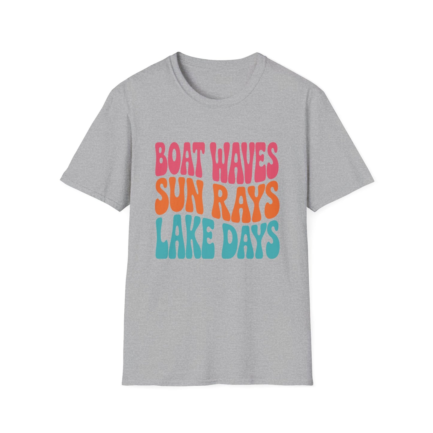 Boat Waves Sun Rays Lake Days T-Shirt — Retro Summer Lake Life Tee