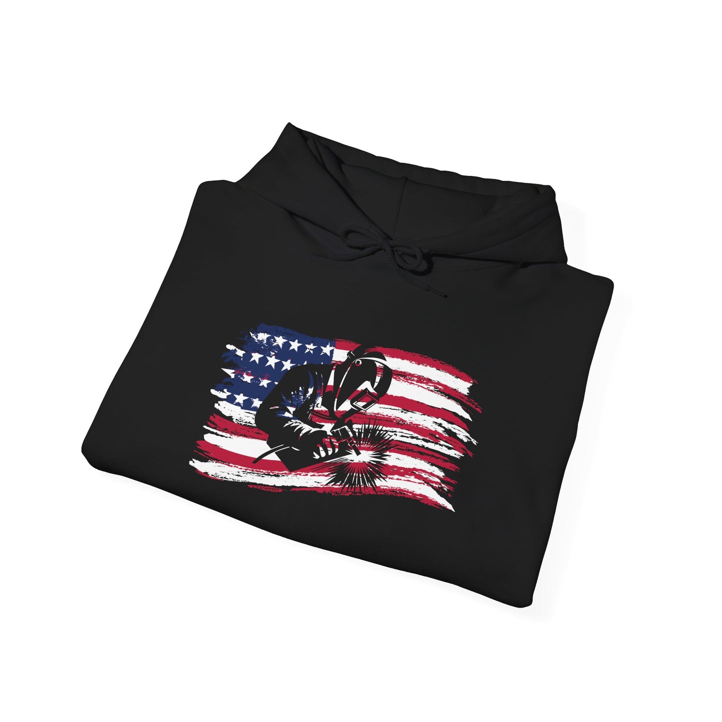 American Flag Paw Print Hoodie — Patriotic Dog Lover Sweatshirt