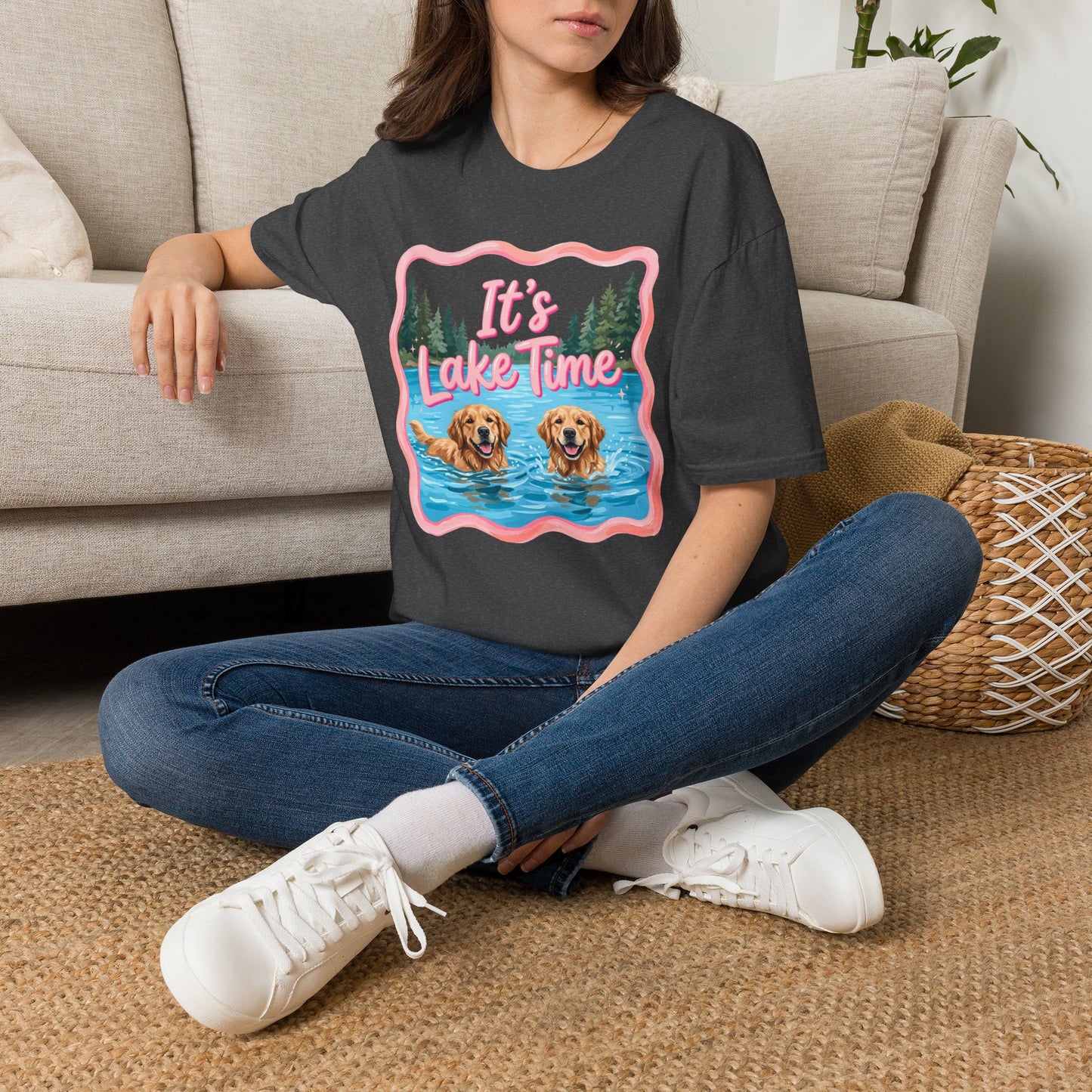 It's Lake Time T-Shirt — Cute Golden Retriever Lake Vibes Tee