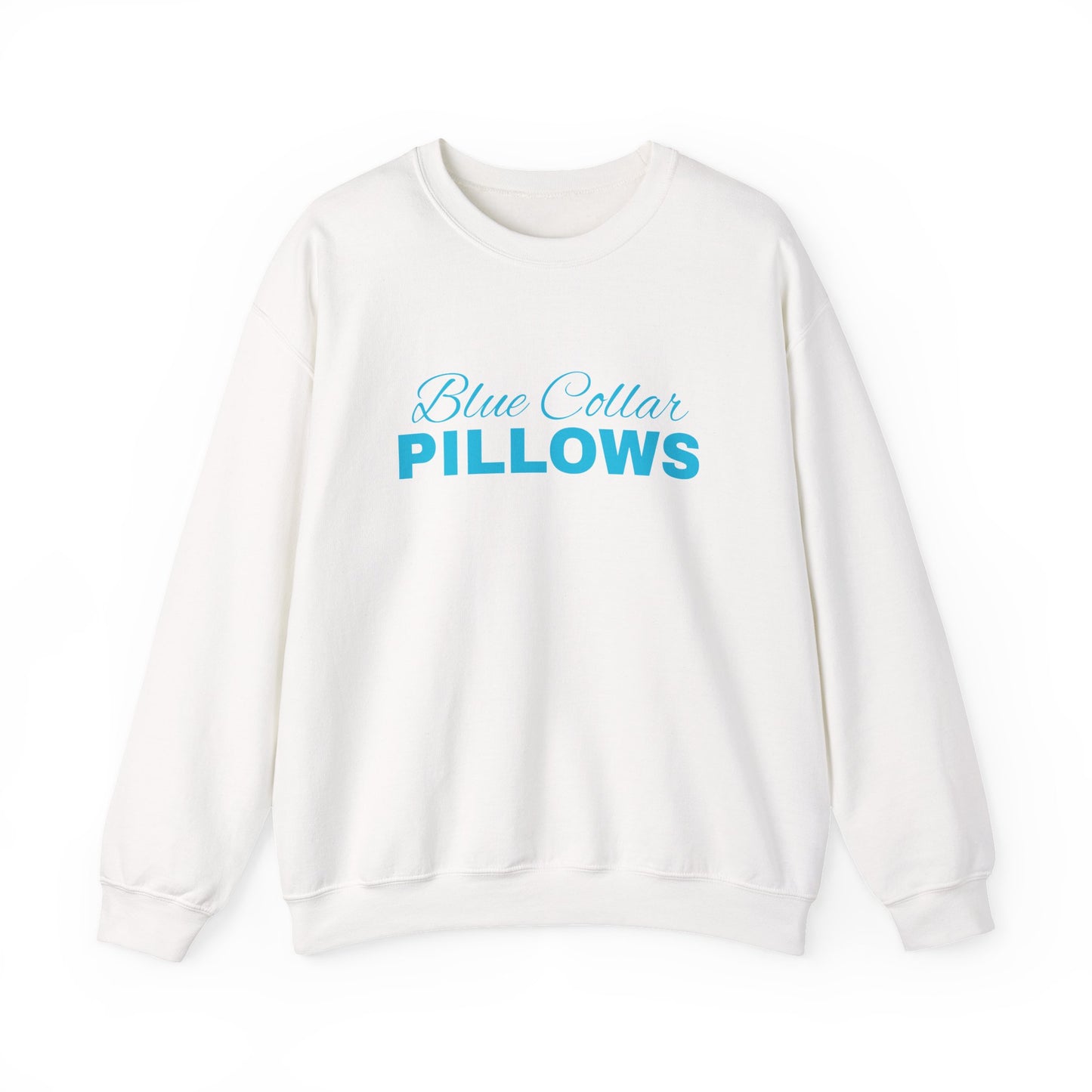 Blue Collar Pillows Crewneck Sweatshirt — Cozy Workwear-Inspired Pullover