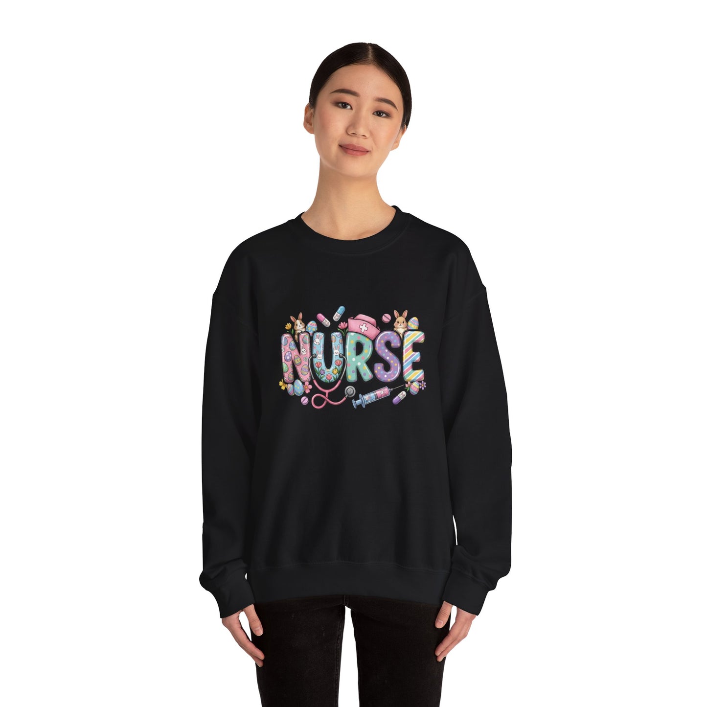 Nurse Floral Graphic Sweatshirt – Cute Medical Crewneck for Nurses