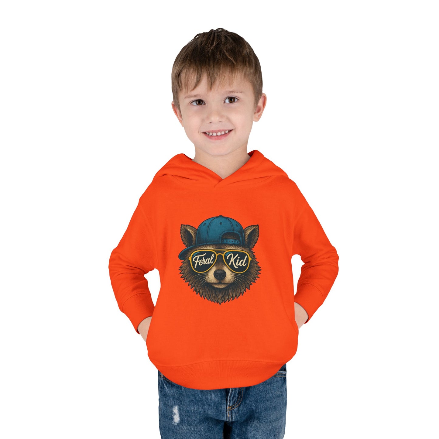 Toddler Hoodie — 'Forest Kid' Raccoon Graphic Kids Pullover
