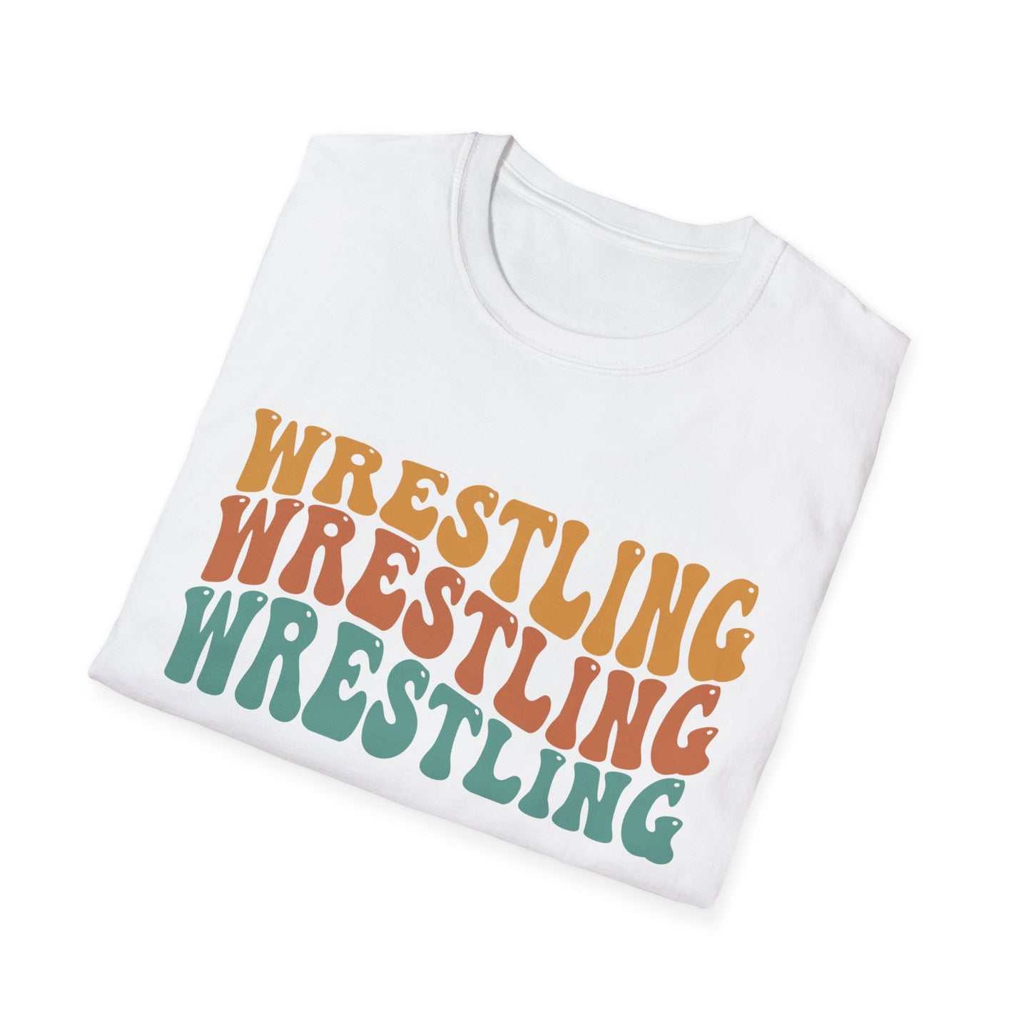 Wrestling Retro Stacked T-Shirt — Vintage 70s Style Sports Tee