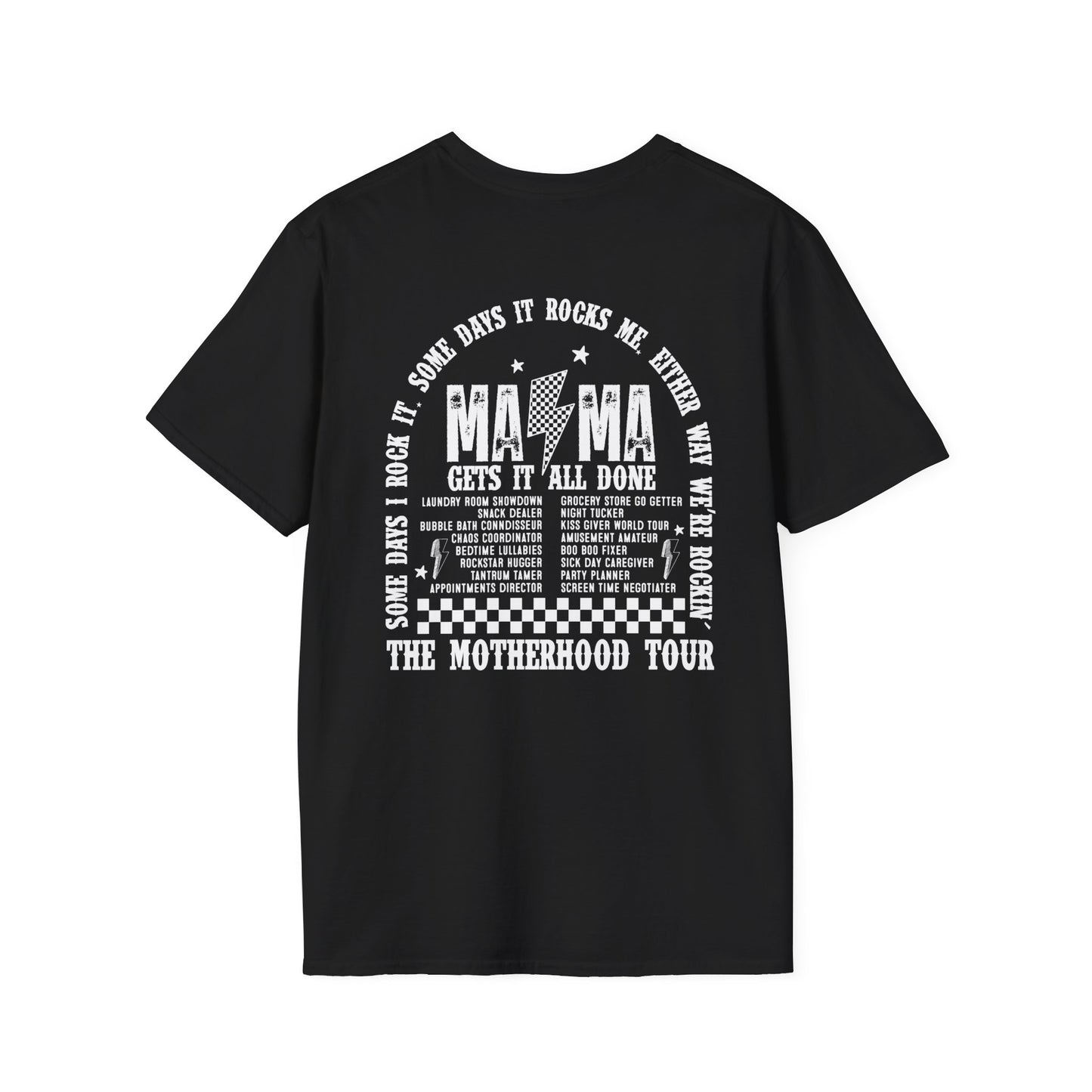 Mama Lightning Tour T-Shirt — 'Mama Gets It All Done' Motherhood Band Tee