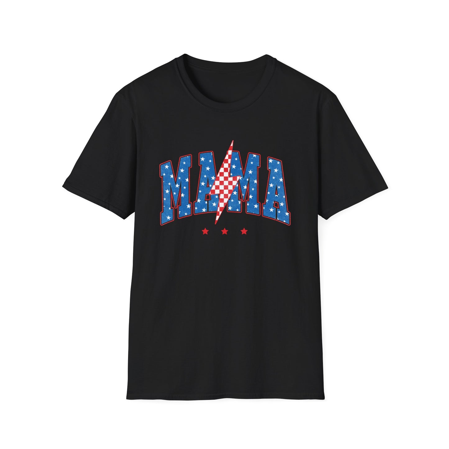 Mama Graphic Tee — Americana Lightning Bolt Stars & Stripes