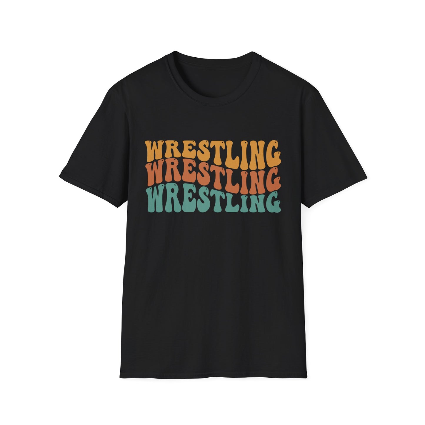 Wrestling Retro Stacked T-Shirt — Vintage 70s Style Sports Tee