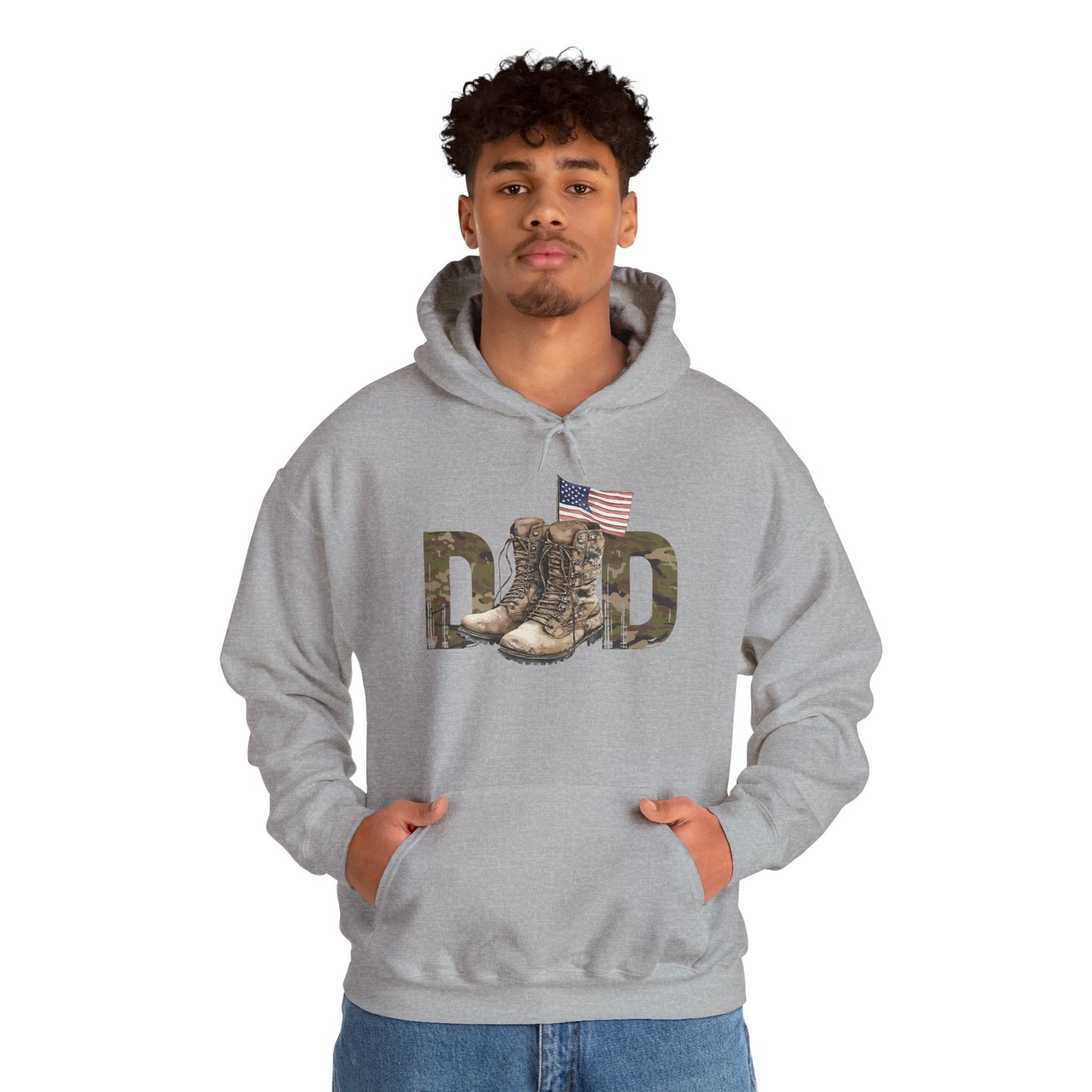 Dad Military Boots Hoodie – American Flag Dad Sweatshirt