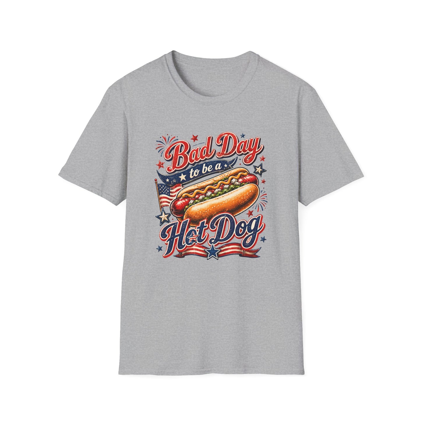 T-Shirt — “Bad Day to Be a Hot Dog” Patriotic Graphic Tee