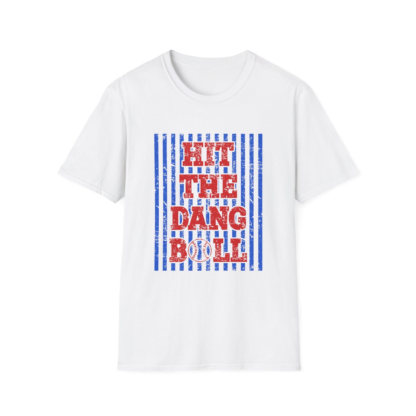 T-Shirt — "Hit The Dang Boll" Patriotic Striped Graphic Tee