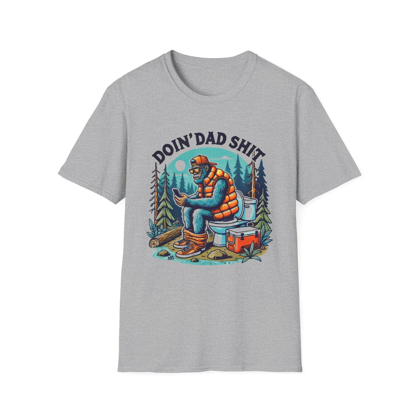 Doin' Dad Shit Camping T‑Shirt — Funny Outdoorsman Fishing Toilet Humor Tee