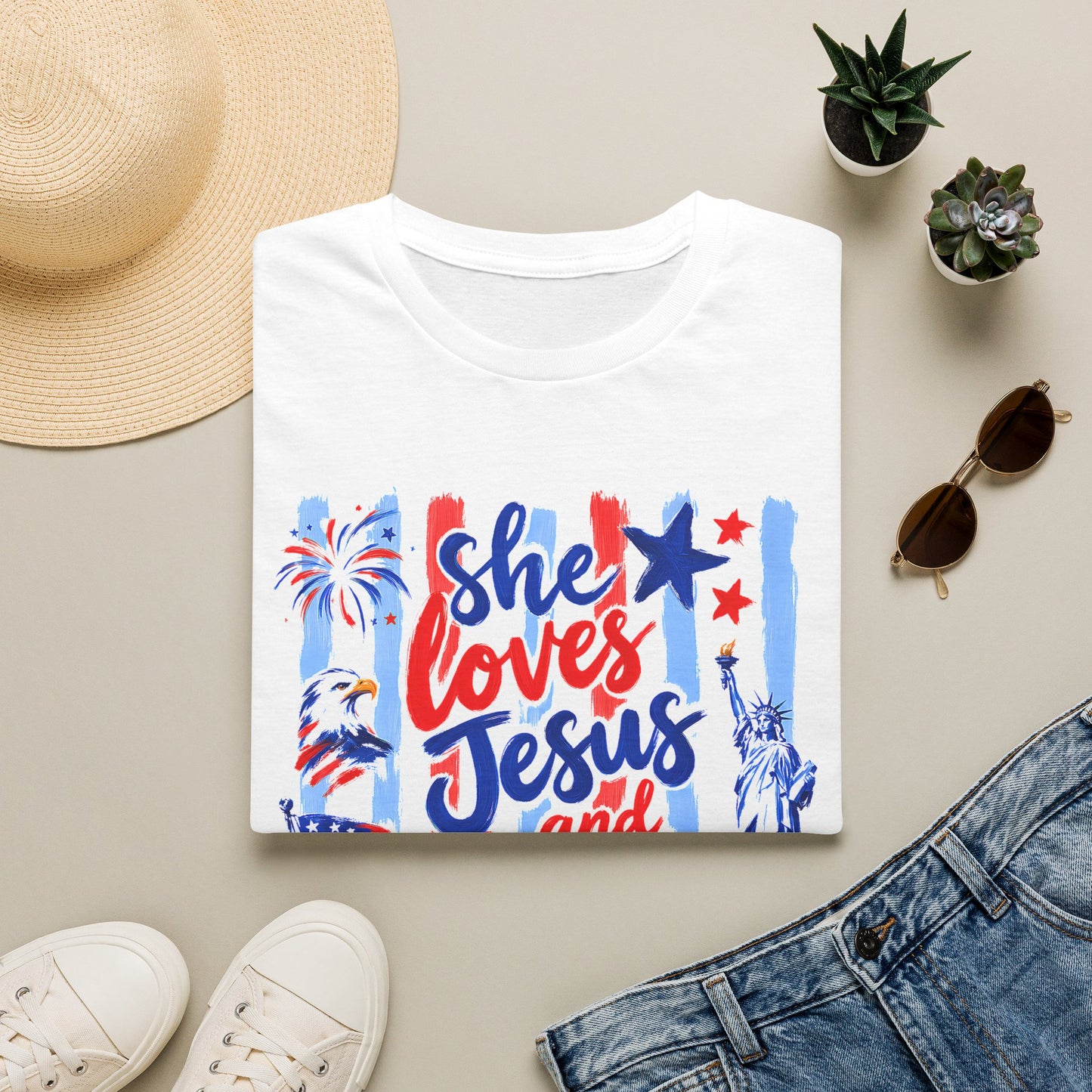 She Loves Jesus and America Too T-Shirt