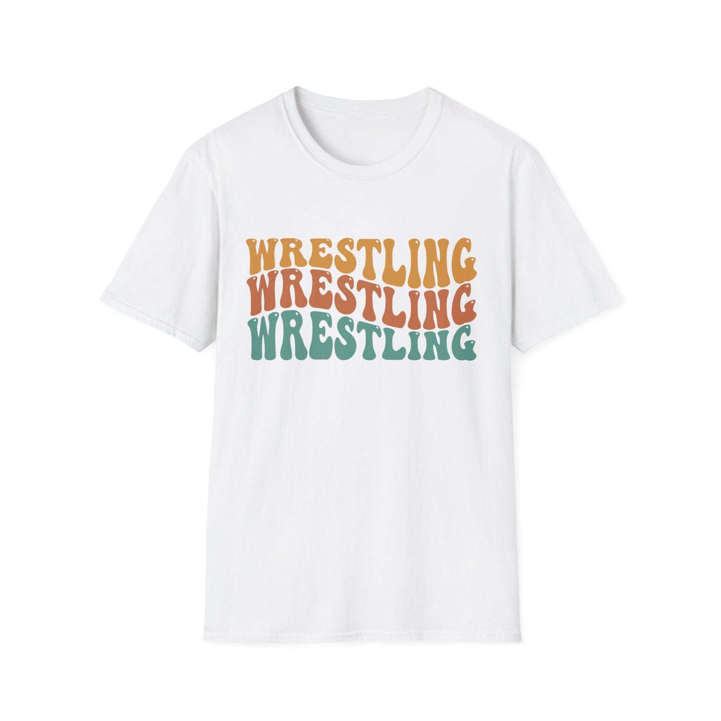 Wrestling Retro Stacked T-Shirt — Vintage 70s Style Sports Tee