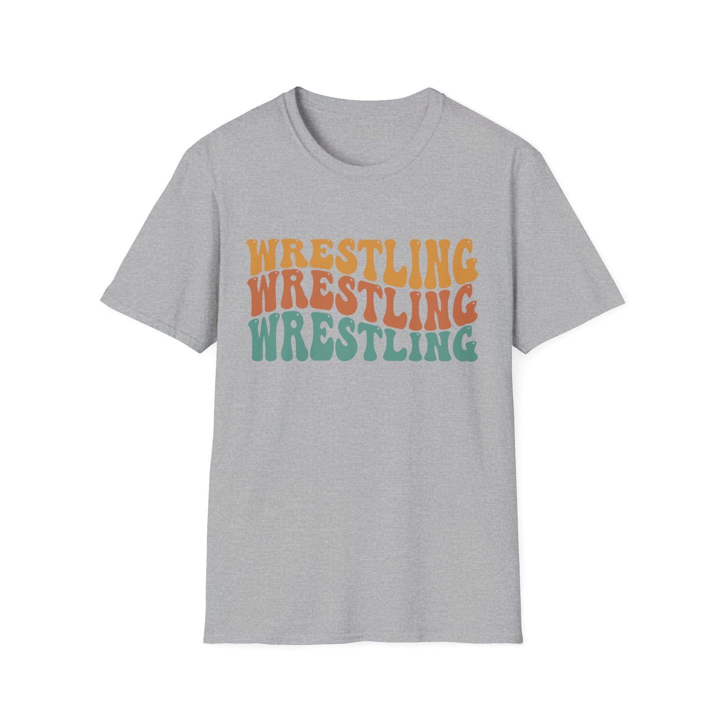 Wrestling Retro Stacked T-Shirt — Vintage 70s Style Sports Tee