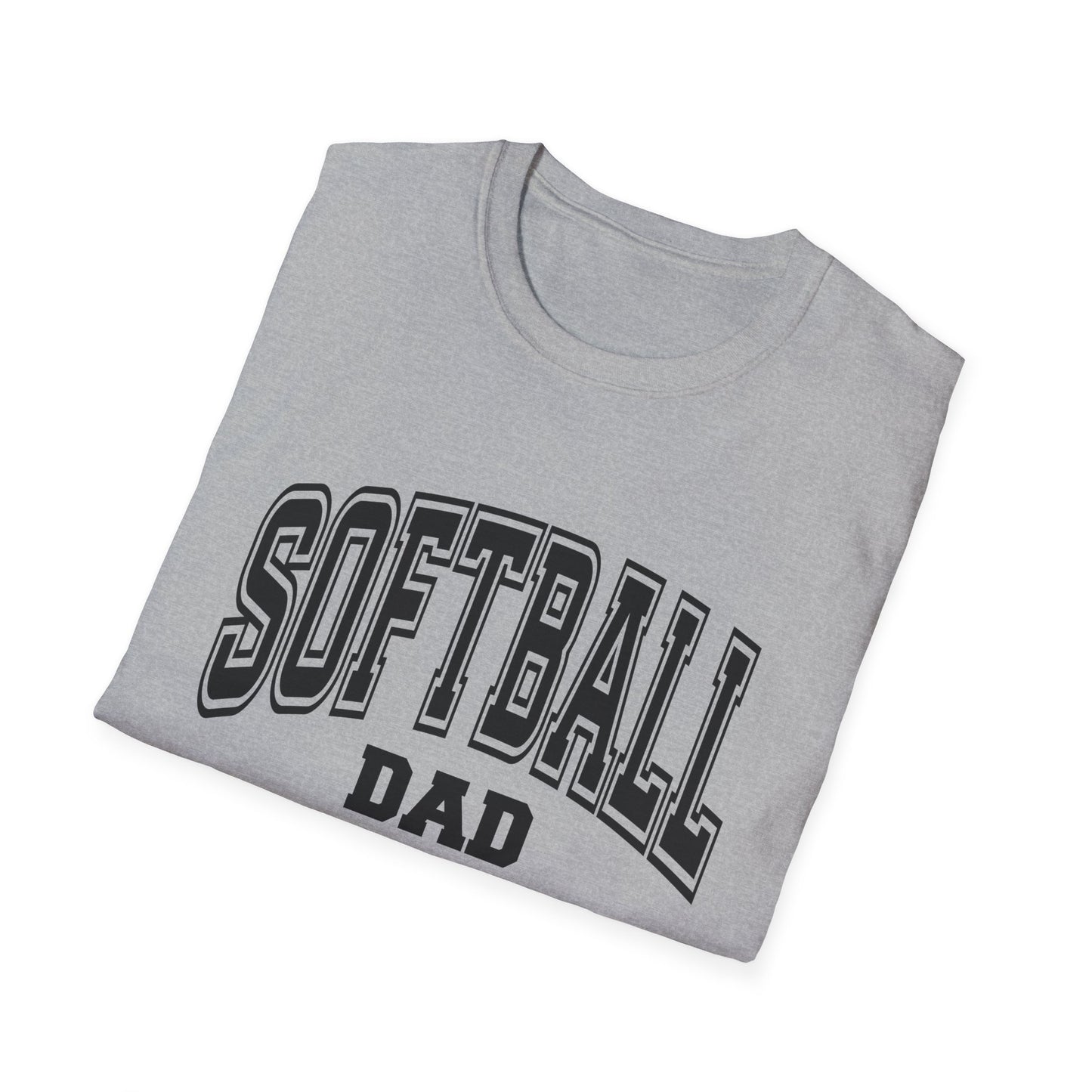 Softball Dad T-Shirt — Classic Varsity Baseball Style Tee for Proud Parents