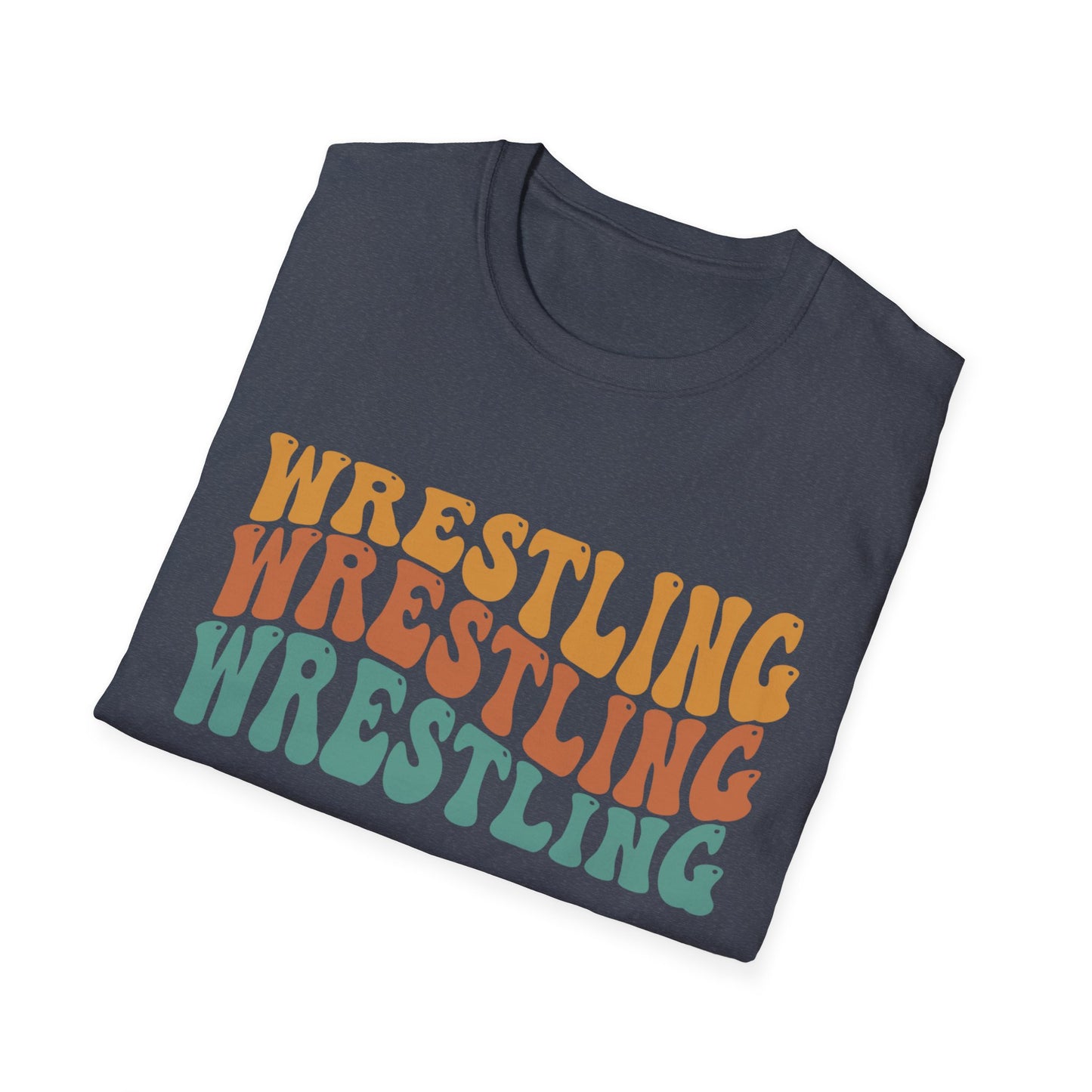 Wrestling Retro Stacked T-Shirt — Vintage 70s Style Sports Tee