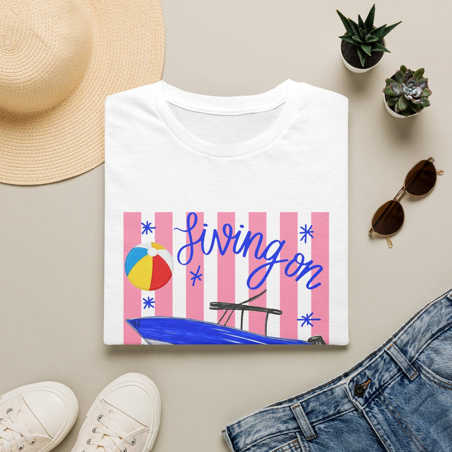T-Shirt — "Living on Lake Time" Summer Lake Tee