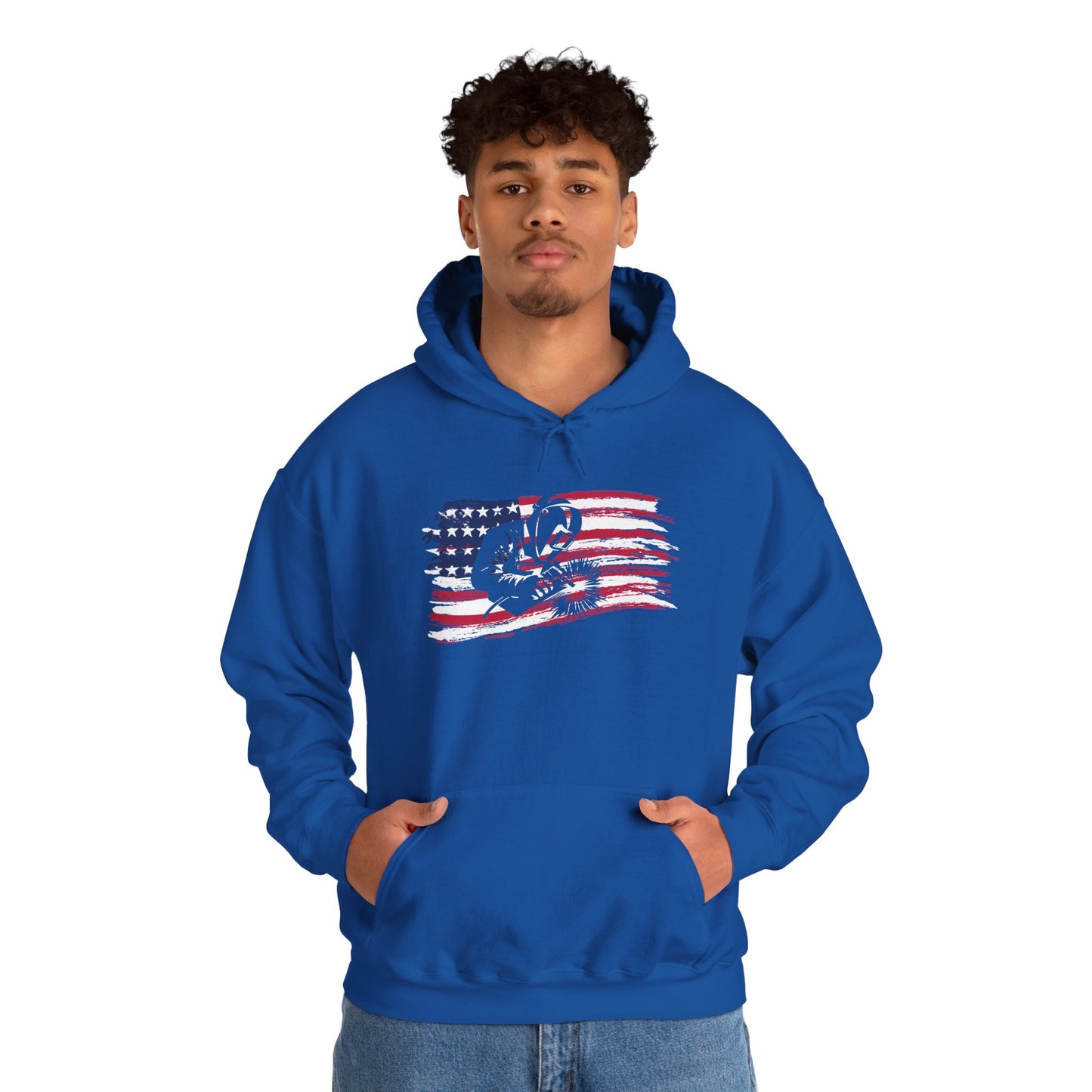 American Flag Paw Print Hoodie — Patriotic Dog Lover Sweatshirt