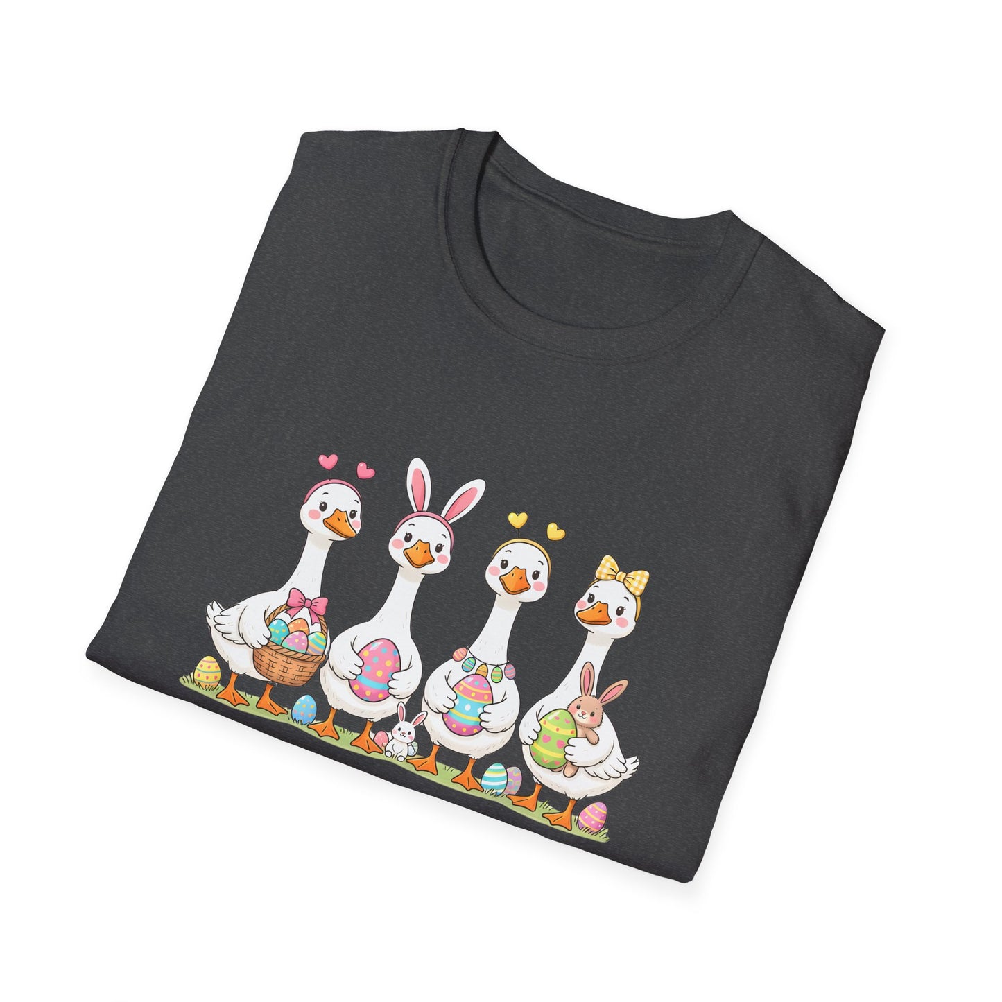 Easter Geese T-Shirt — Cute Cartoon Geese Holding Easter Eggs