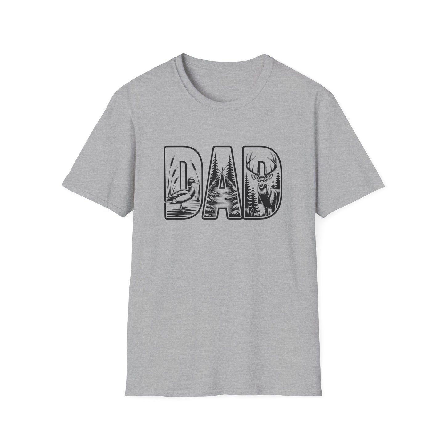 Dad Nature Graphic T-Shirt — Outdoor Hunting & Fishing Woodland Design