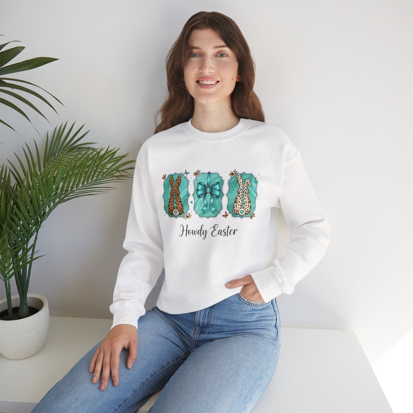 Easter Crewneck Sweatshirt — "Howdy Easter" Pastel Tee