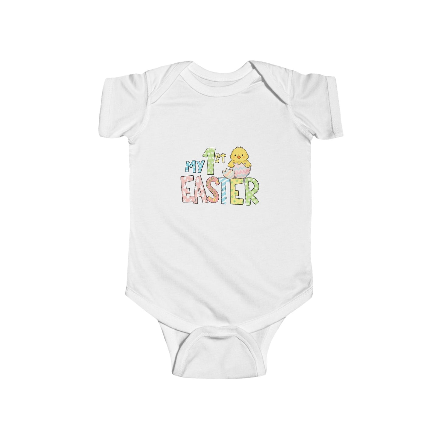 Easter Baby Bodysuit – "My 1st Easter" Pastel Chick Infant Onesie