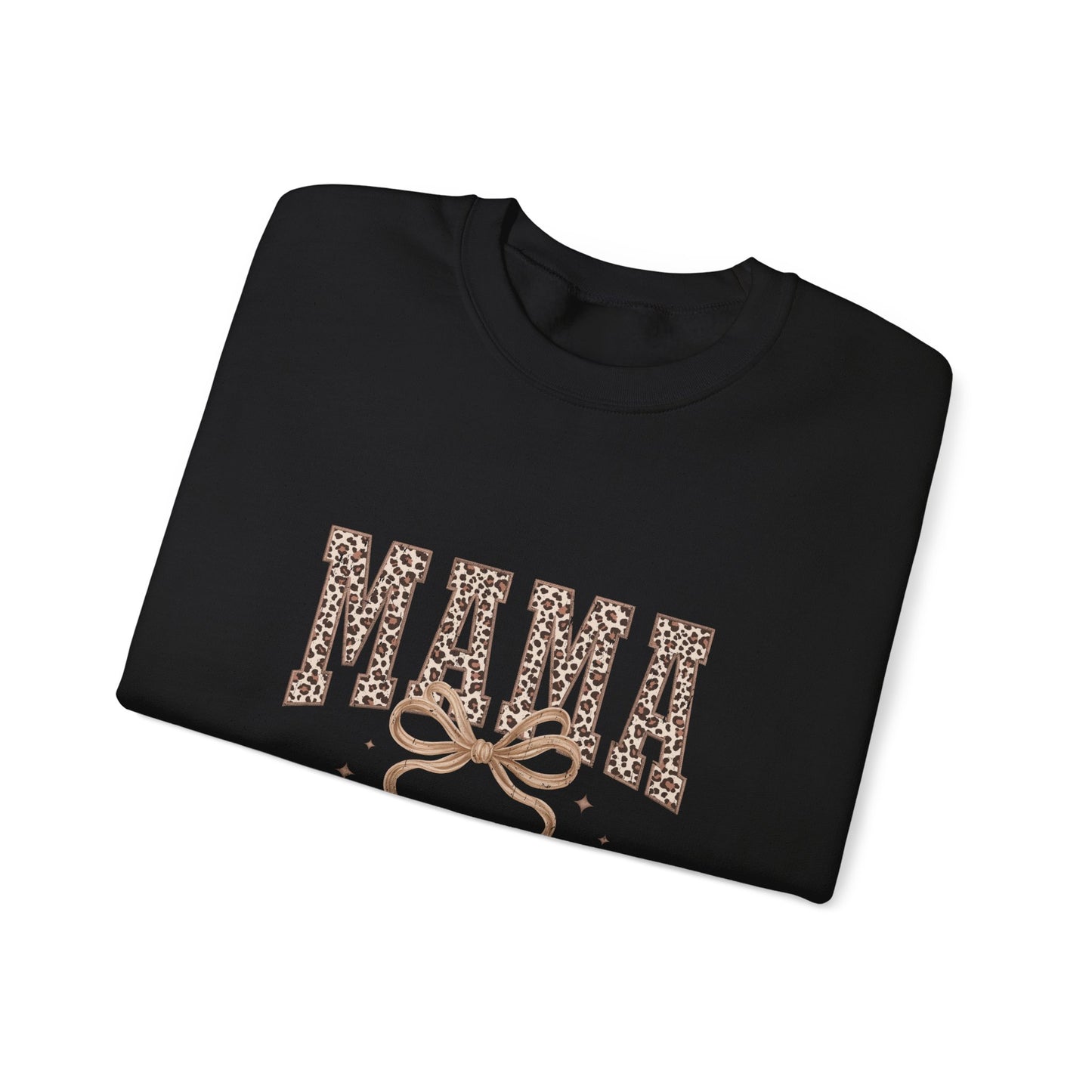 Mama Leopard Ribbon Crewneck Sweatshirt