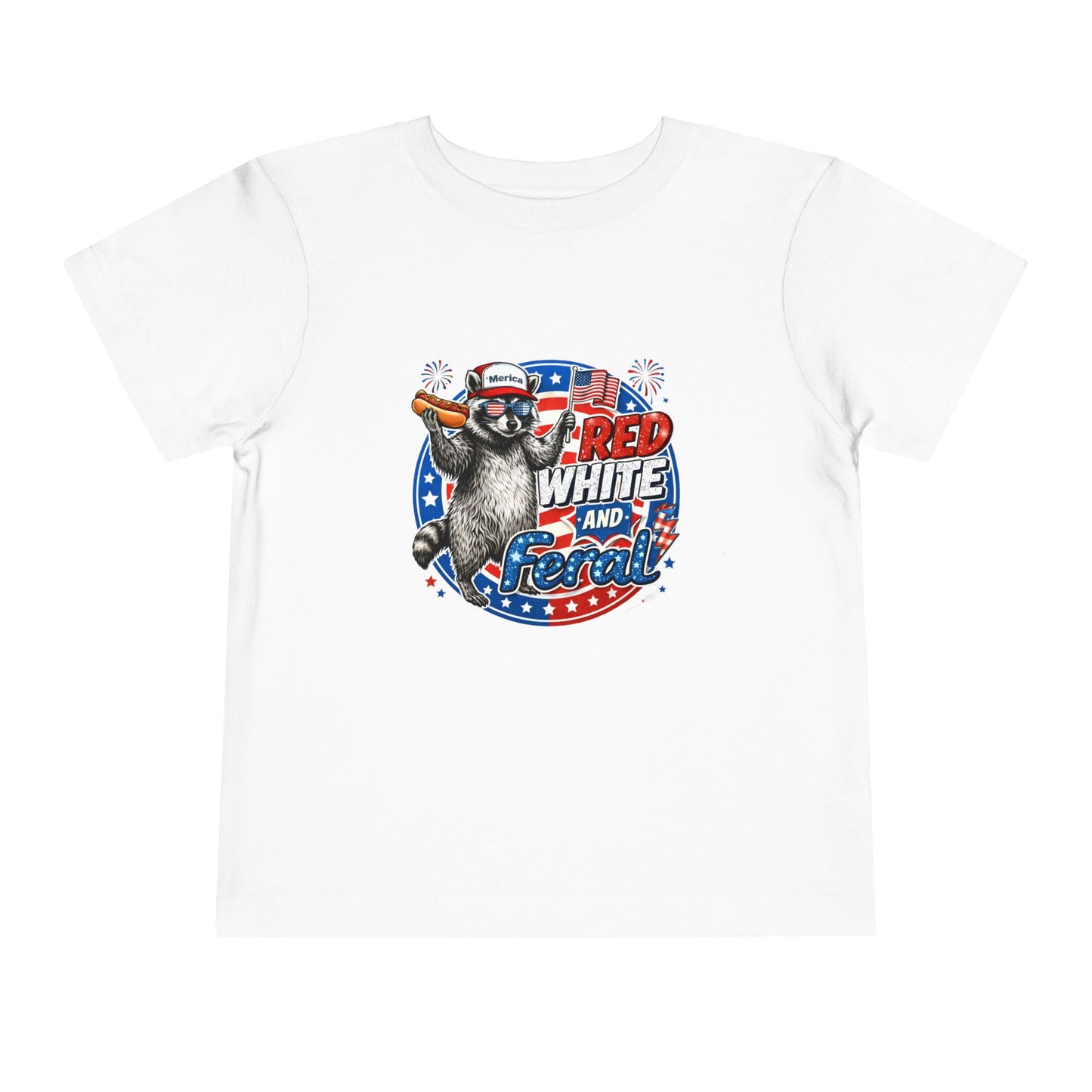 Toddler Tee — "Red White and Ferret" Patriotic Ferret Kids Shirt