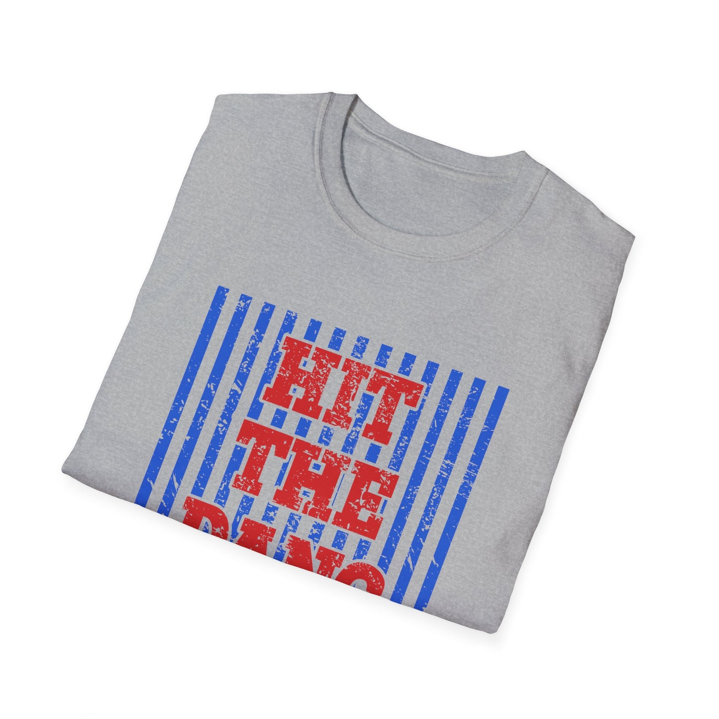 T-Shirt — "Hit The Dang Boll" Patriotic Striped Graphic Tee